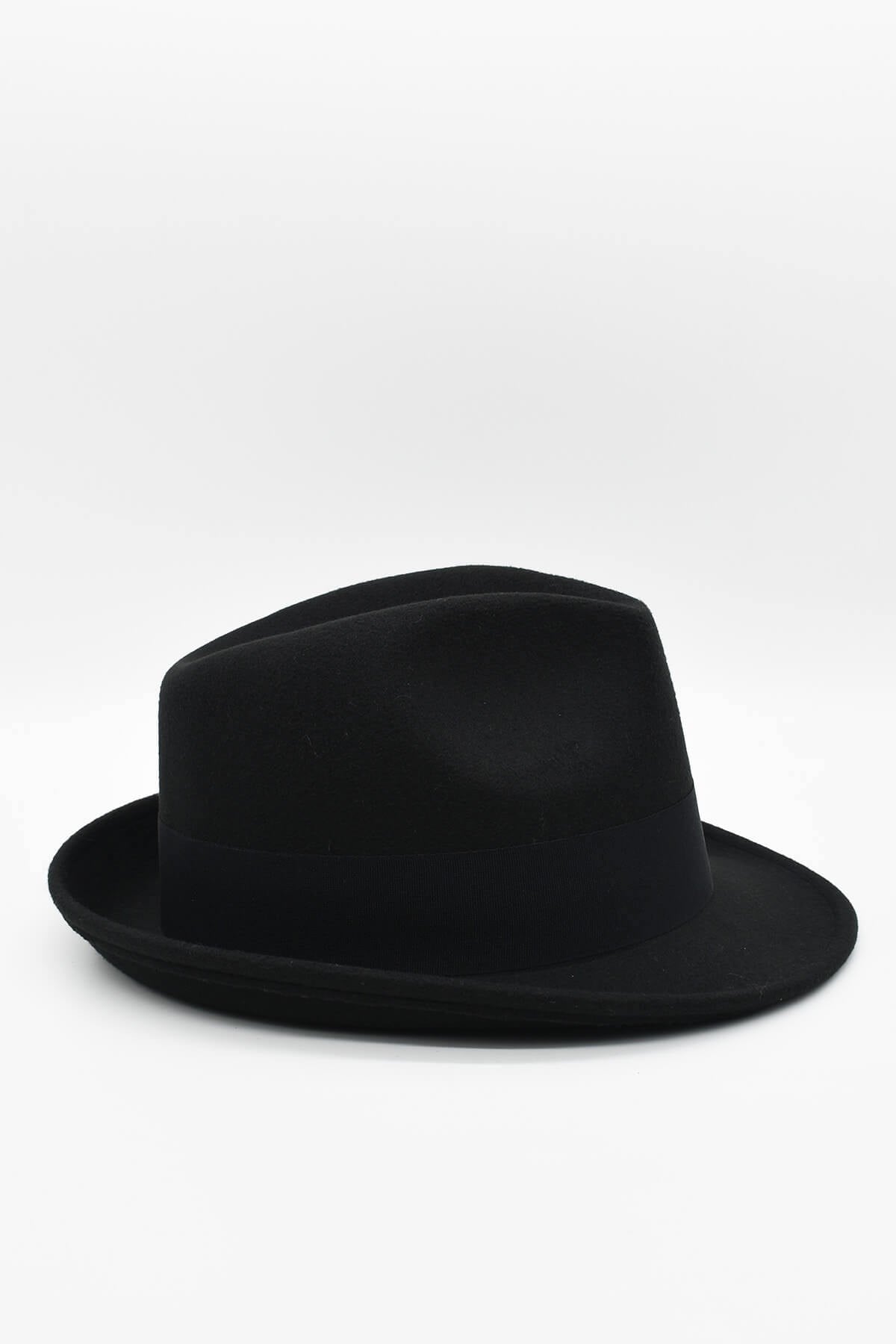 Mens Black Fedora Hat Cowboy Panama Flat Cap