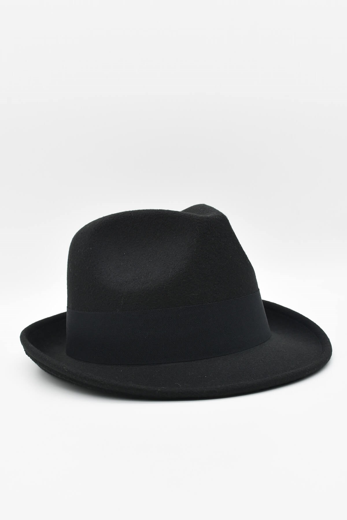 Mens Black Fedora Hat Cowboy Panama Flat Cap