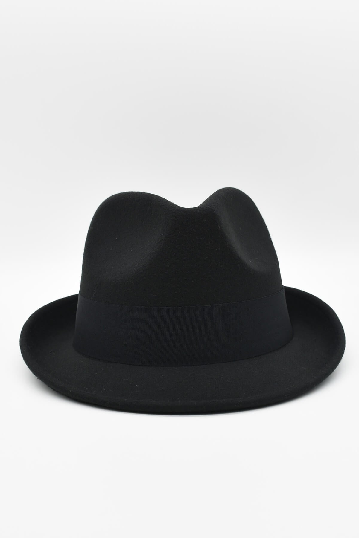 Mens Black Fedora Hat Cowboy Panama Flat Cap