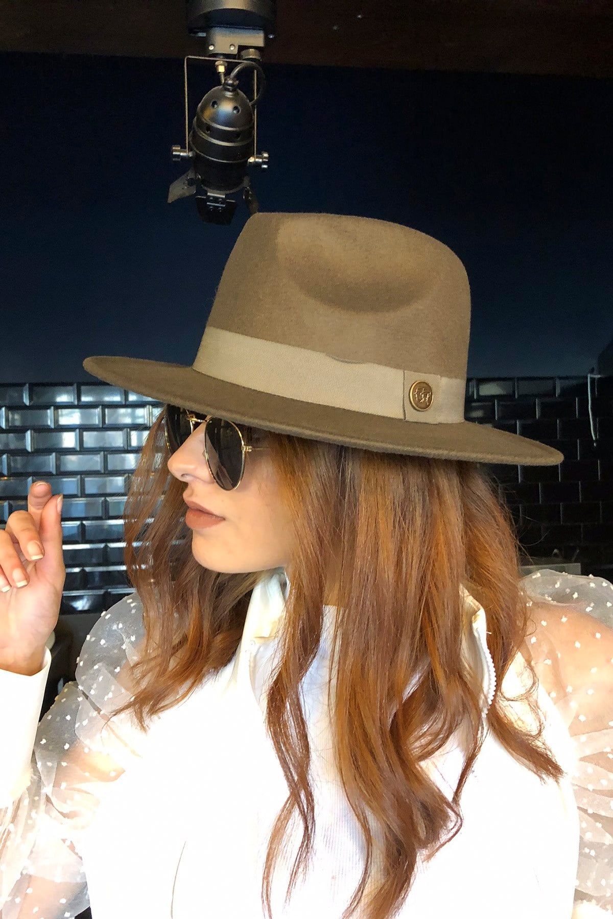 Khaki Fedora Hat