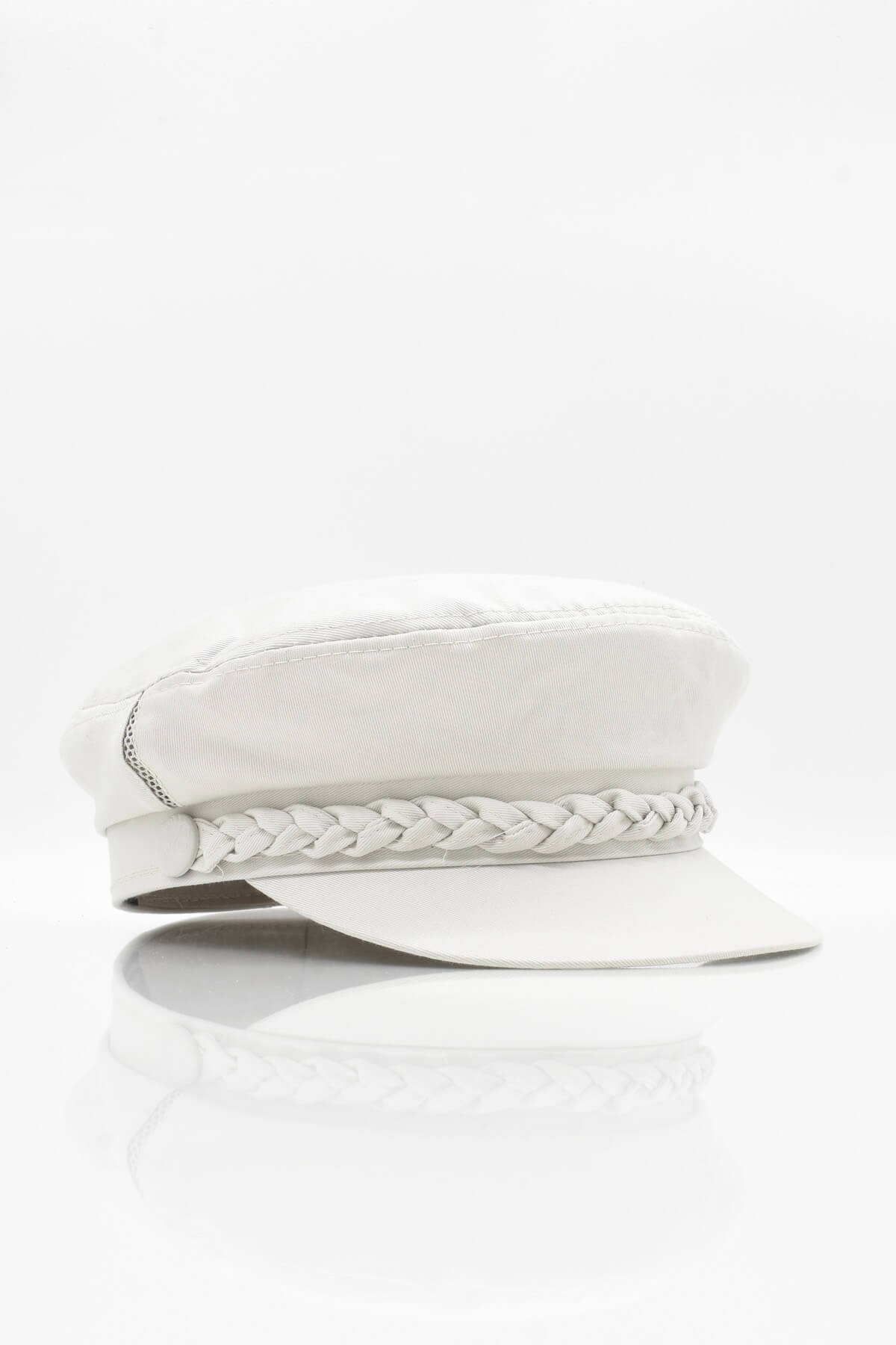 Mens Driver Flat Cap Captain Hat - Cream