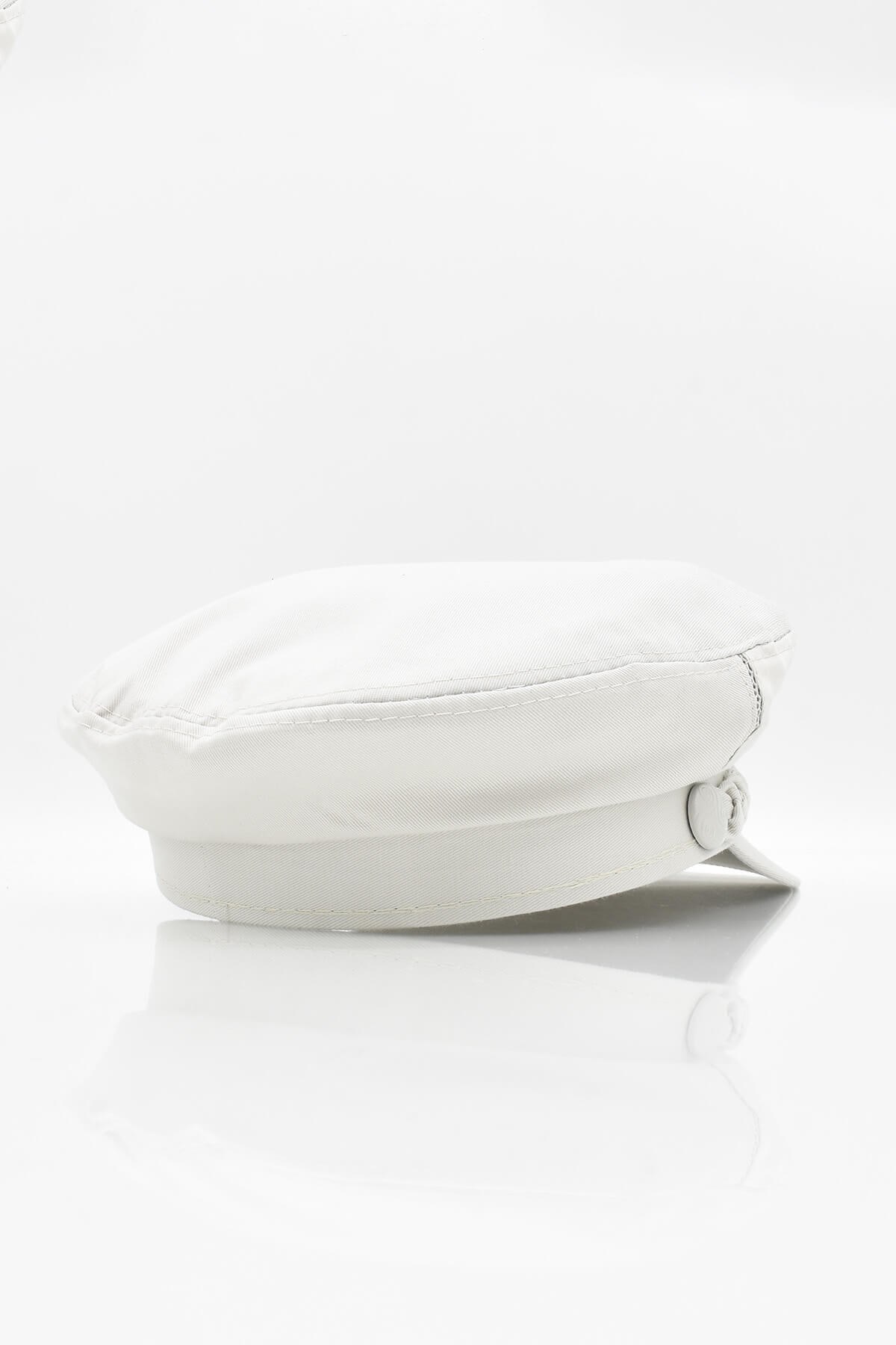 Mens Driver Flat Cap Captain Hat - Cream