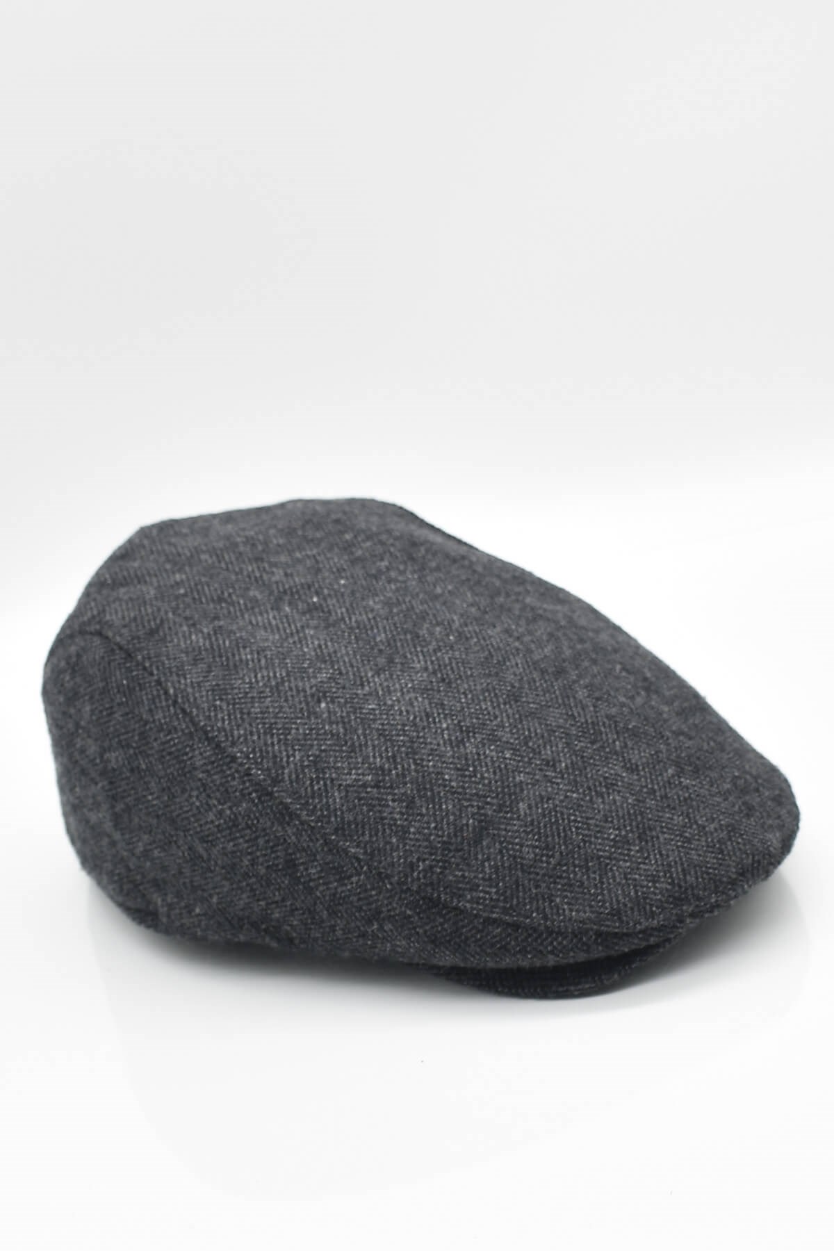 Erkek Kasket Balıksırtı Kışlık Flat Cap Yün Kasket