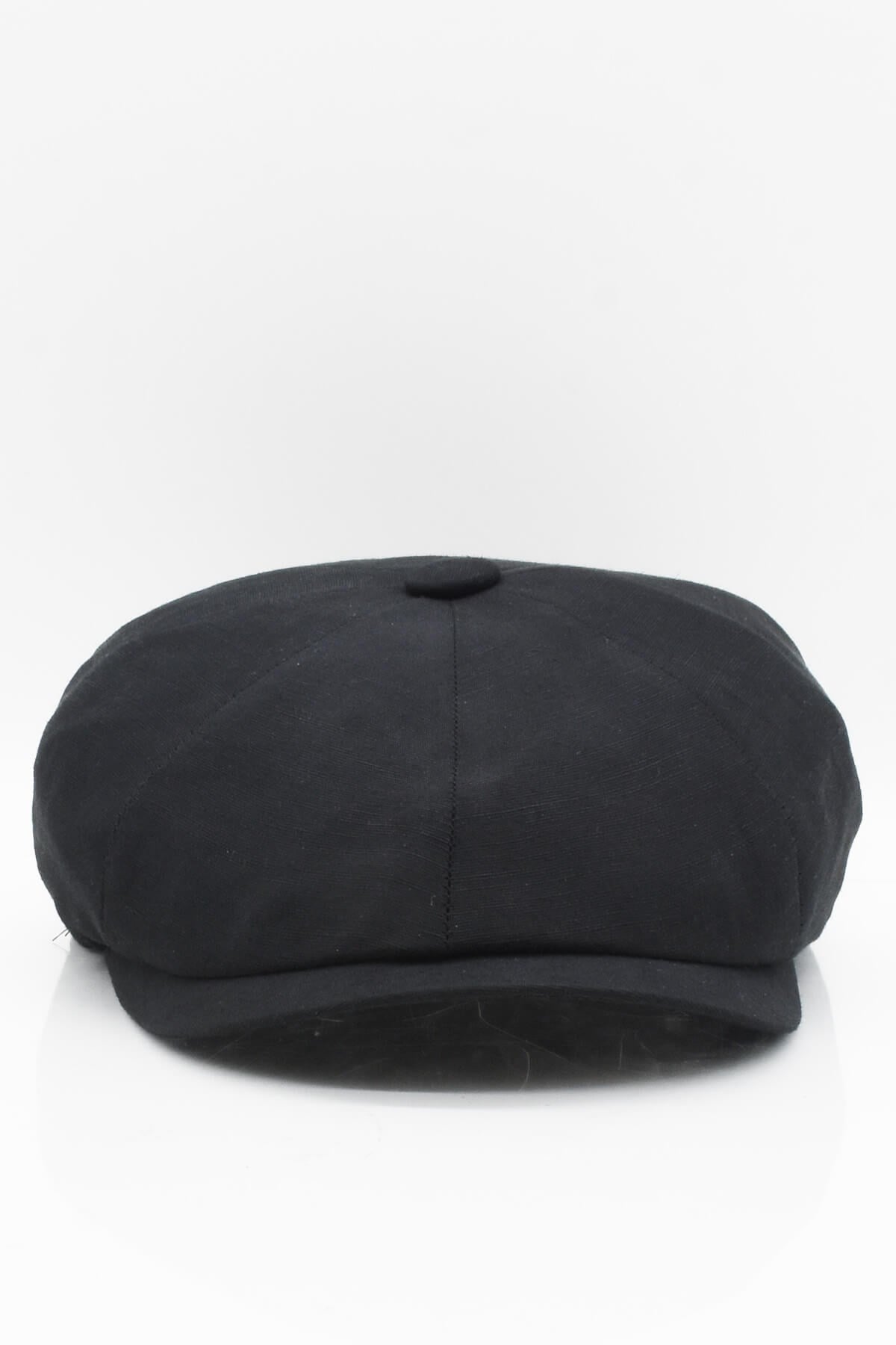 Mens Cotton Black Sports Flat Cap