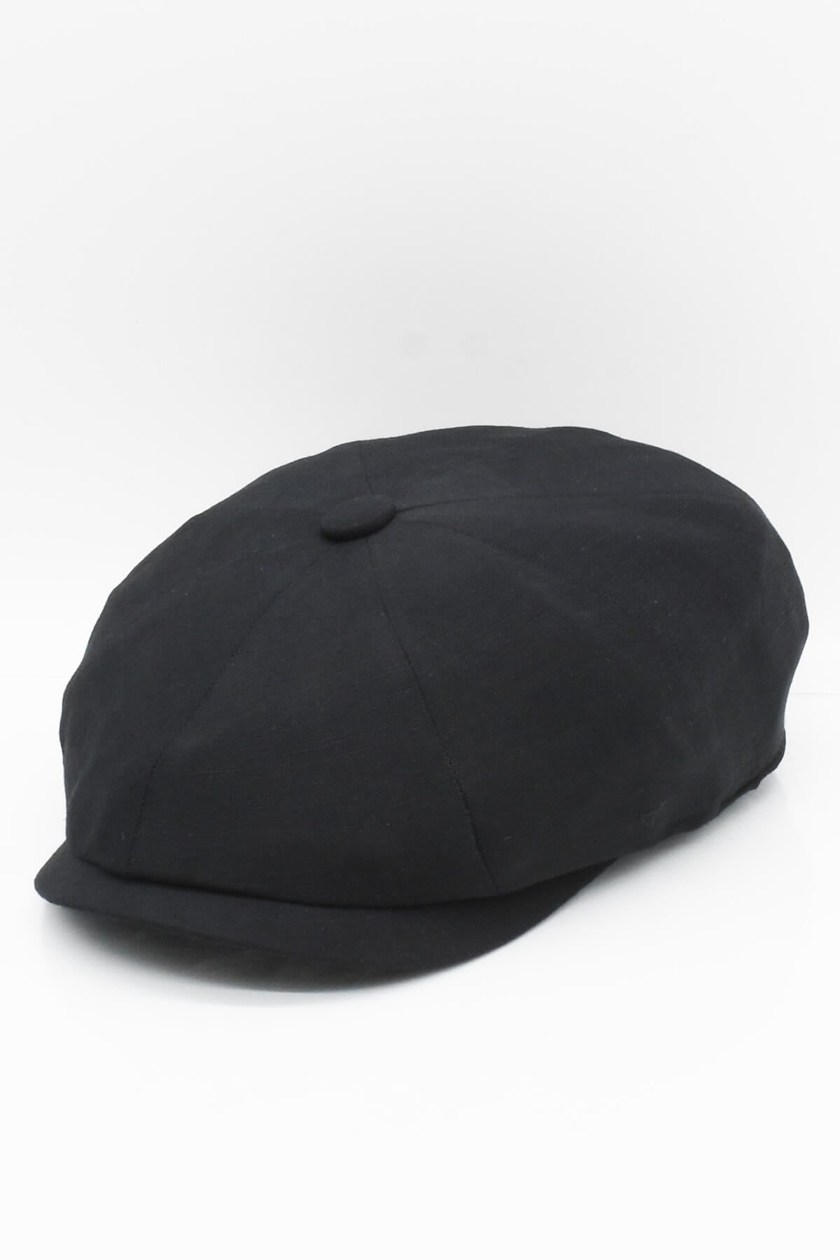 Mens Cotton Black Sports Flat Cap