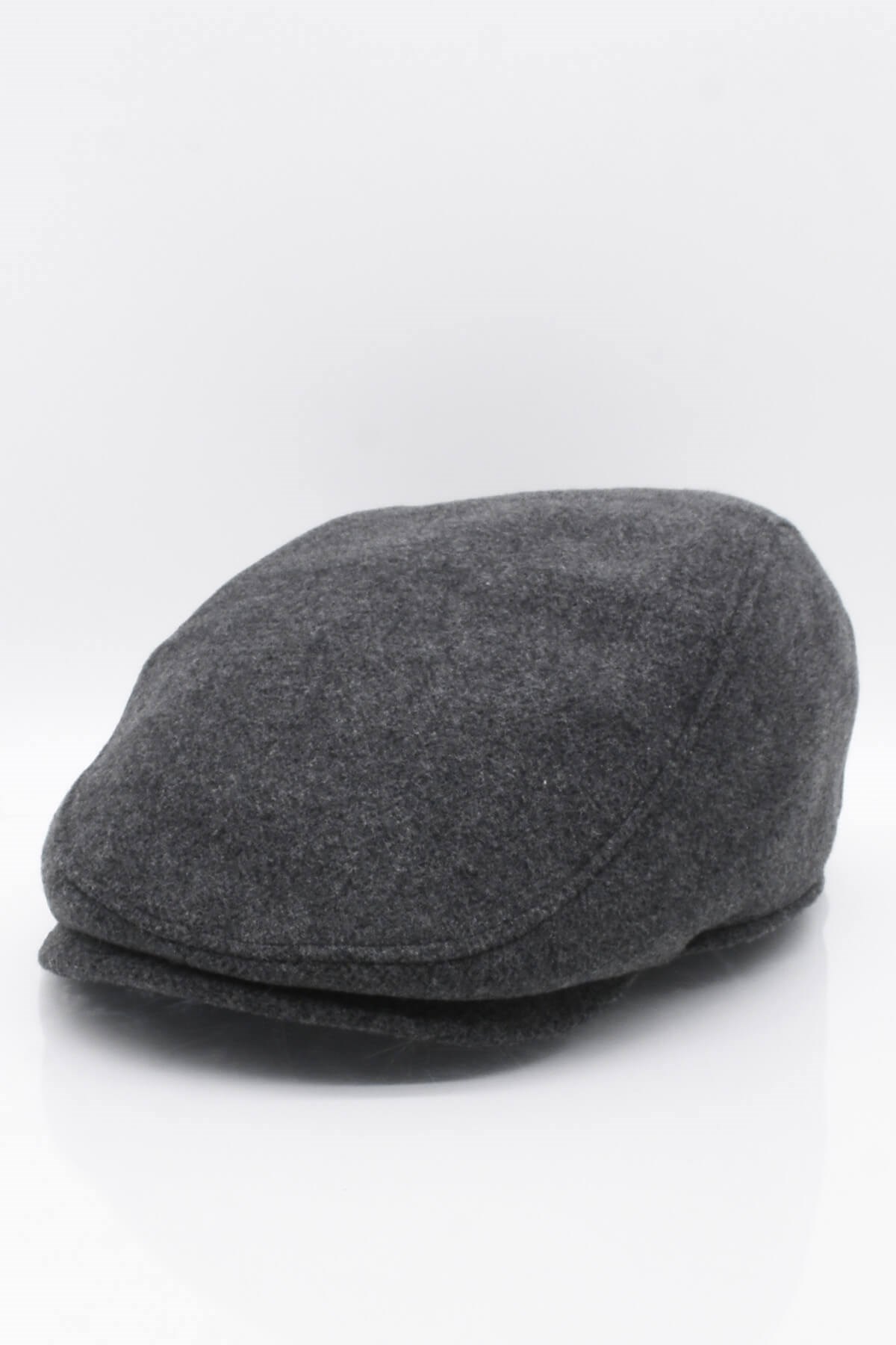 Erkek Şapka Füme Kışlık Trend Flat Cap Yün Kasket
