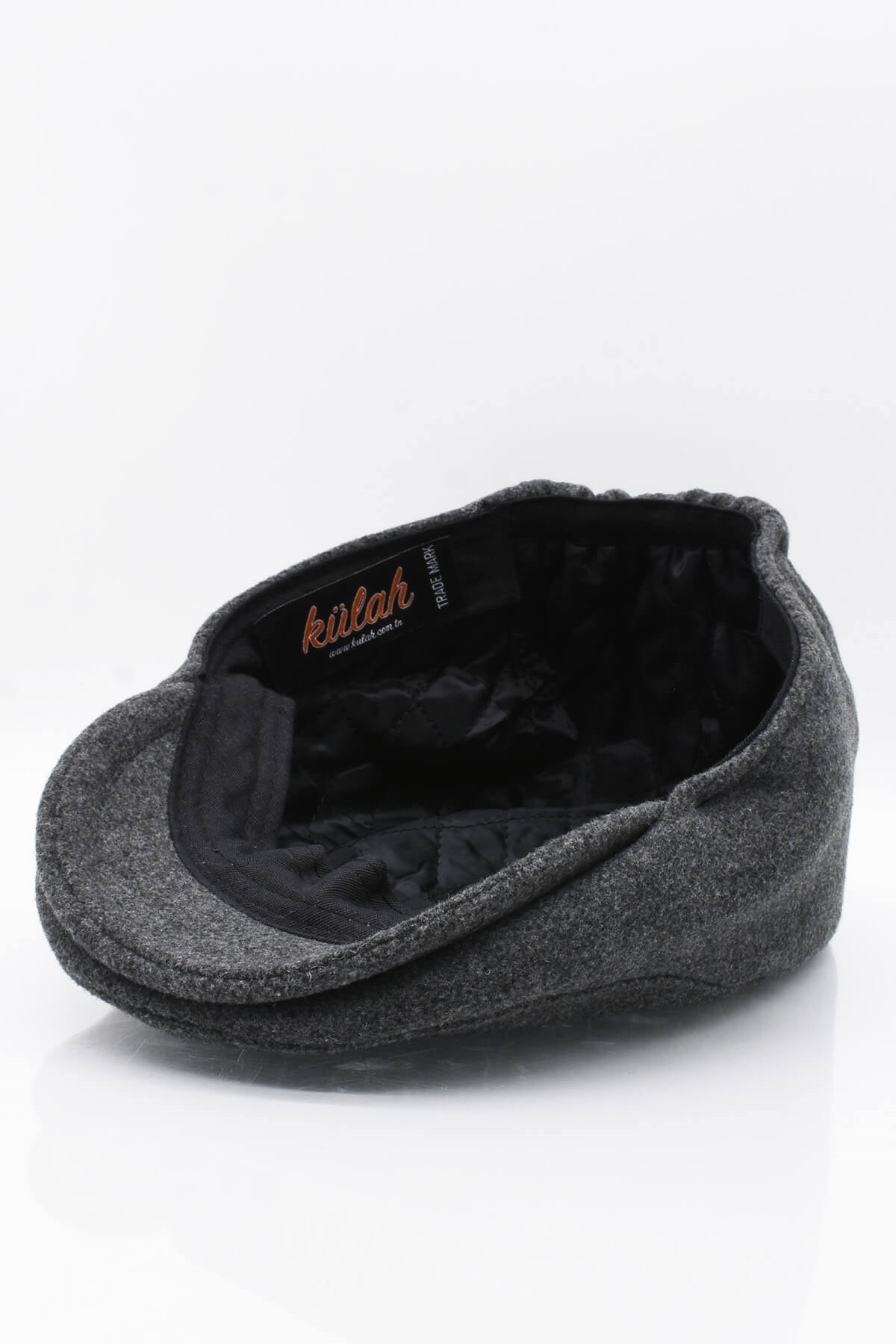 Erkek Şapka Füme Kışlık Trend Flat Cap Yün Kasket