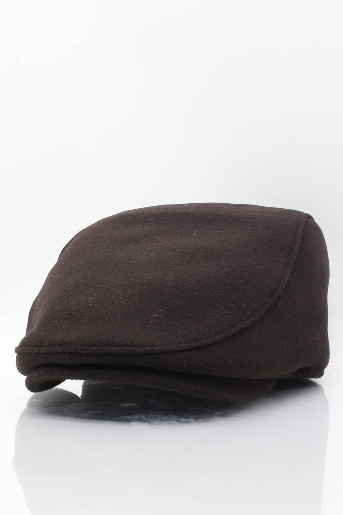 Erkek Şapka Kahve Kışlık Trend Flat Cap Yün Kasket