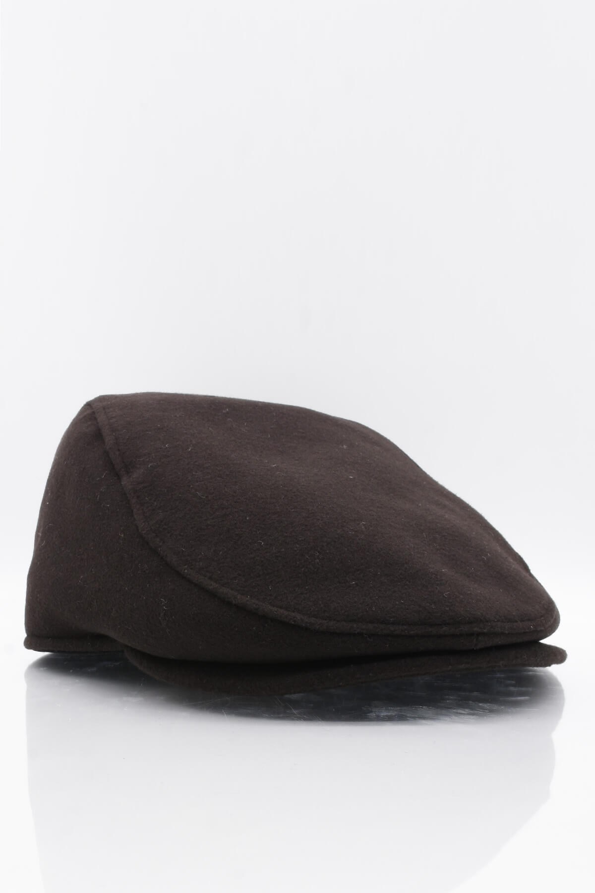 Erkek Şapka Kahve Kışlık Trend Flat Cap Yün Kasket