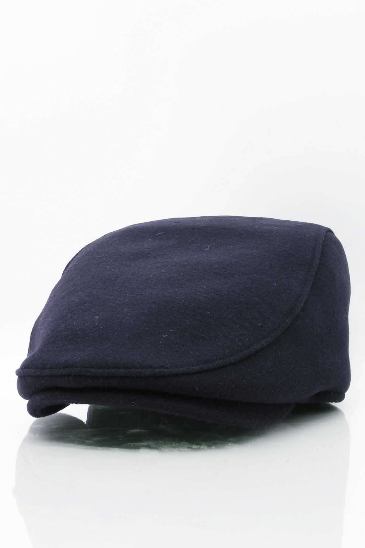 Erkek Şapka Lacivert Kışlık Trend Flat Cap Yün Kasket