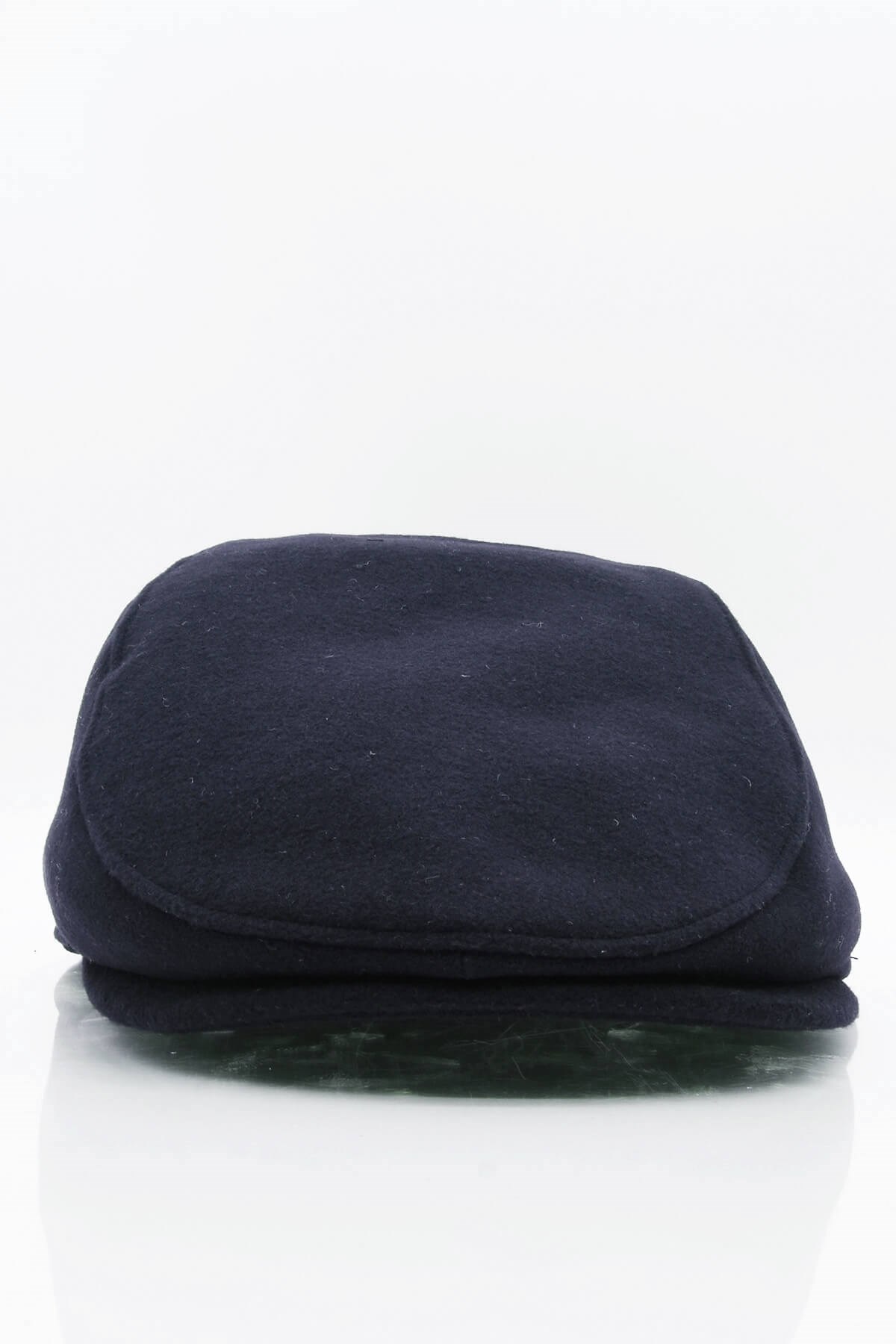 Erkek Şapka Lacivert Kışlık Trend Flat Cap Yün Kasket