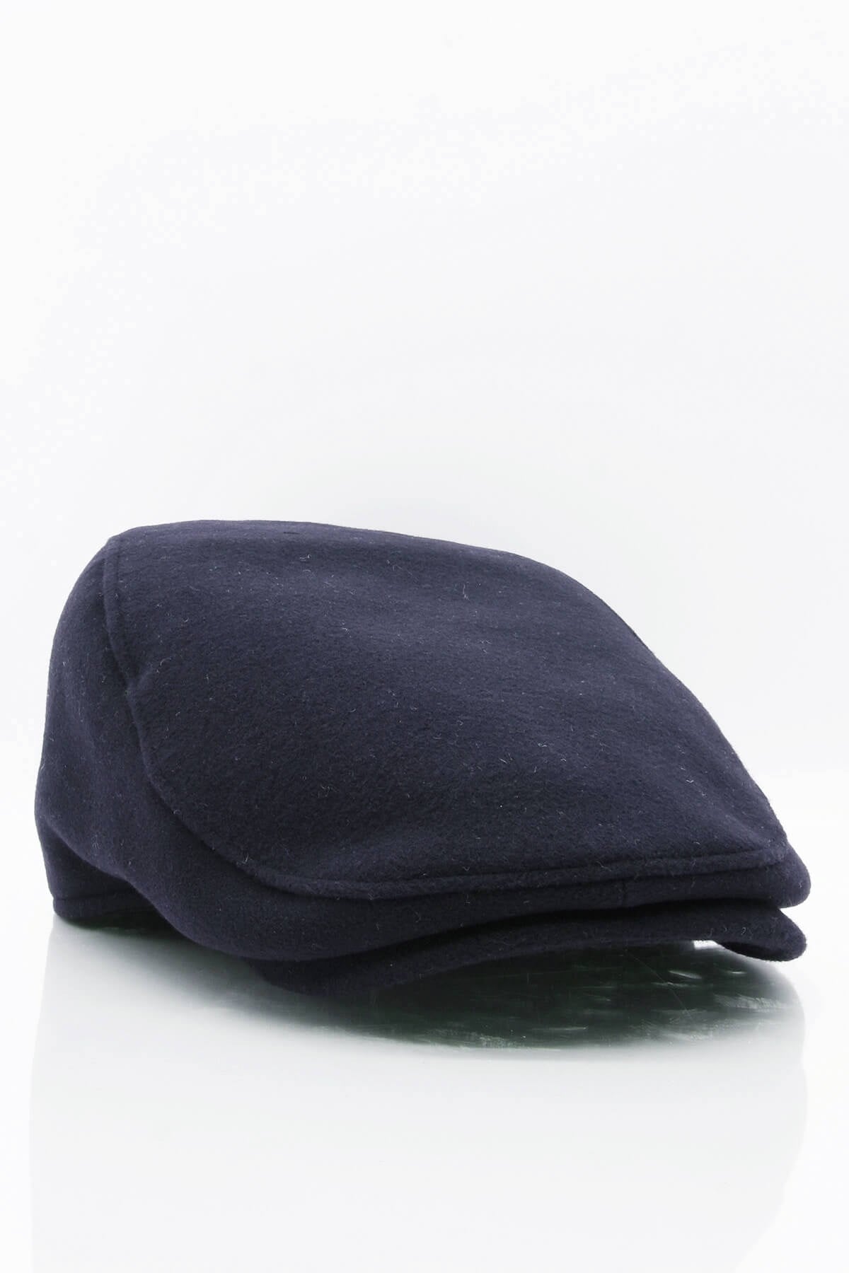 Erkek Şapka Lacivert Kışlık Trend Flat Cap Yün Kasket