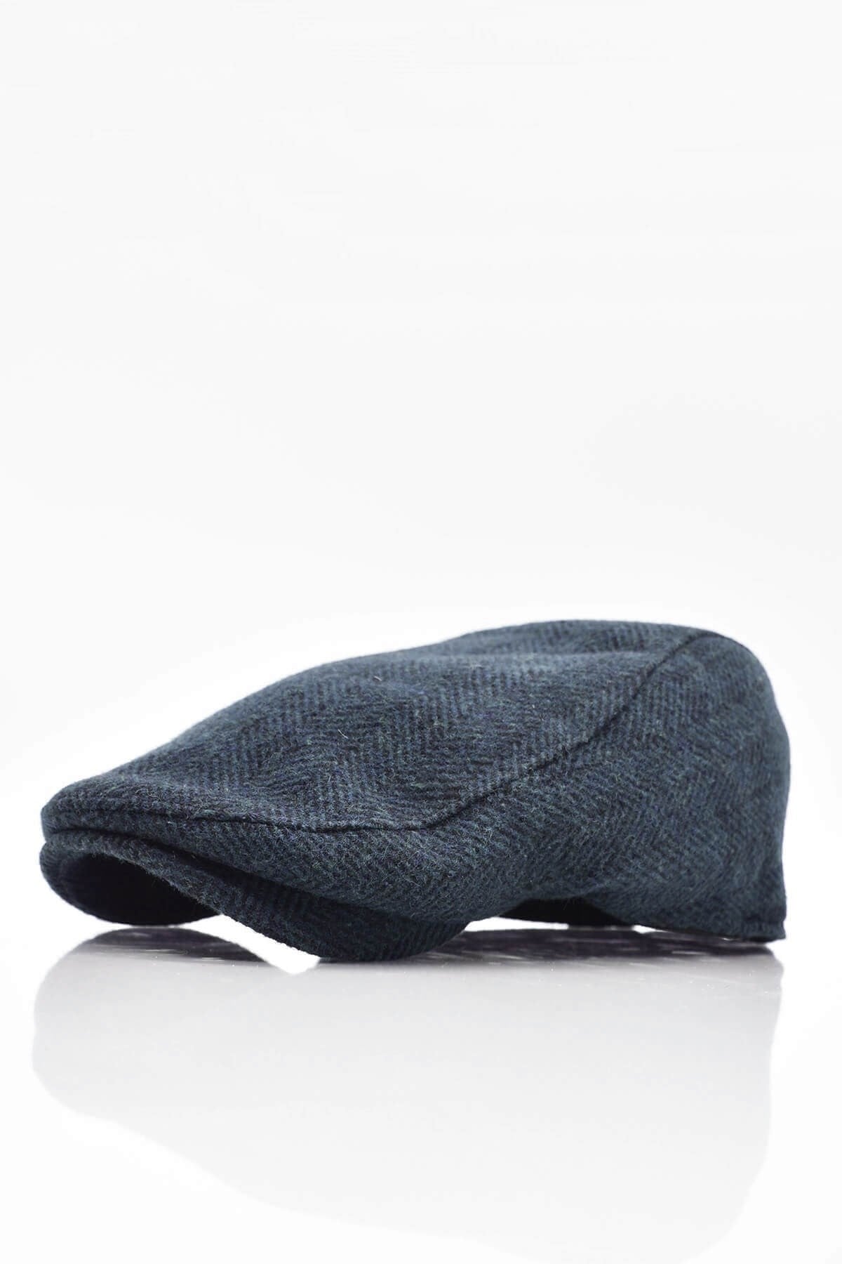 Erkek Yün Şapka Heritage Kışlık Kasket Flat Cap-Lacivert