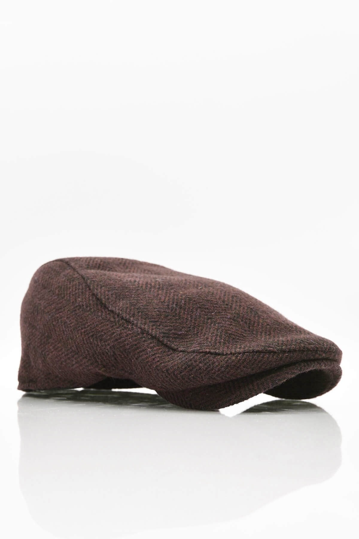 Erkek Yün Şapka Heritage Kışlık Kasket Flat Cap-Koyu Kahve