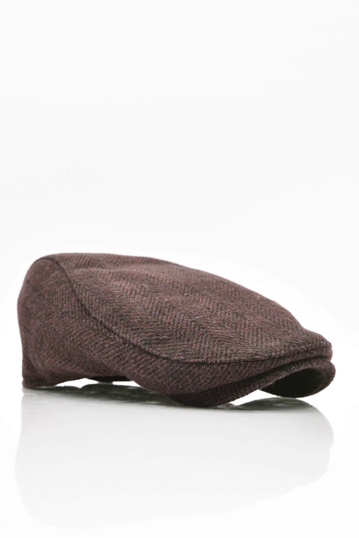 Erkek Yün Şapka Heritage Kışlık Kasket Flat Cap-Koyu Kahve