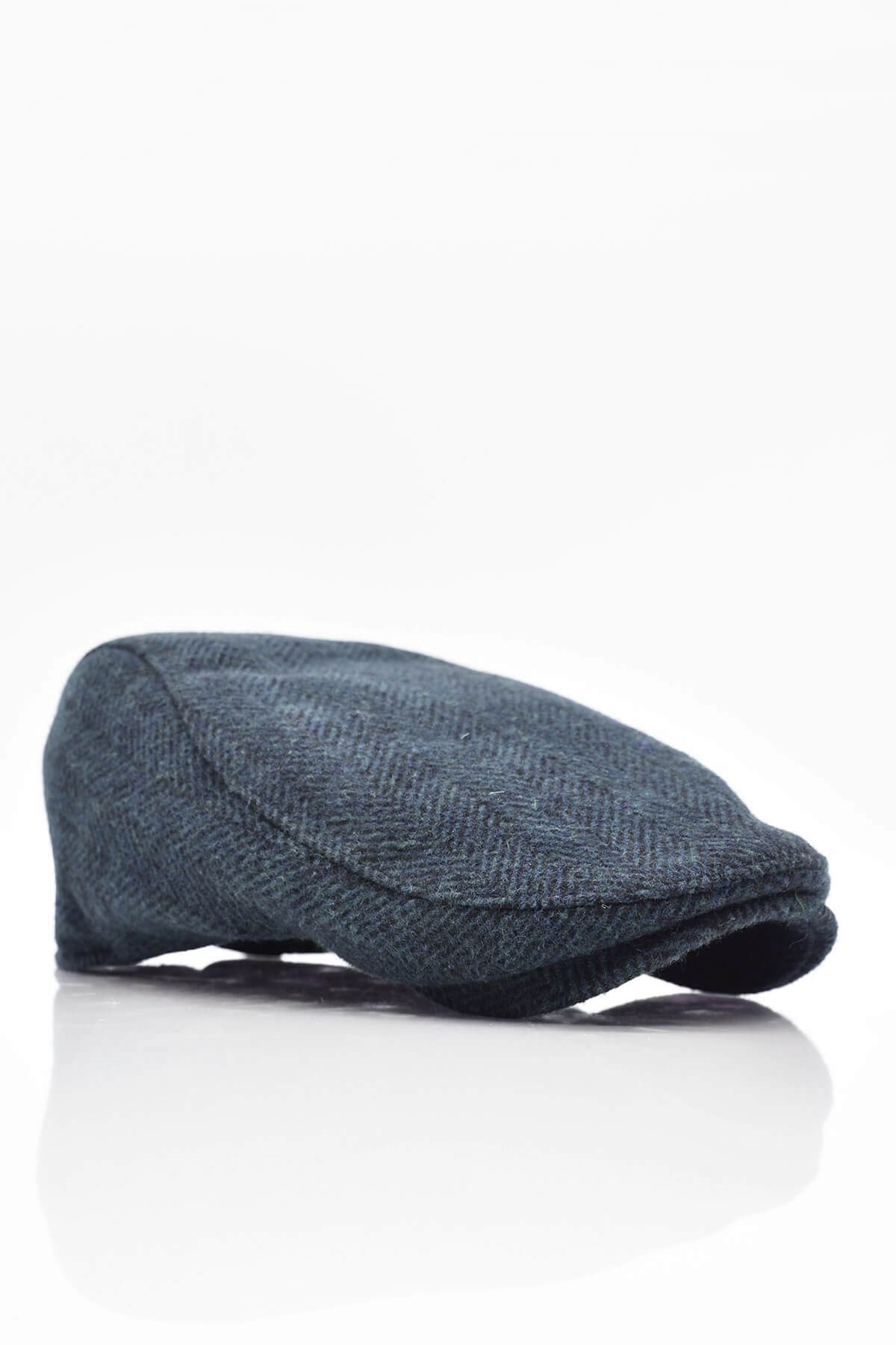 Erkek Yün Şapka Heritage Kışlık Kasket Flat Cap-Lacivert