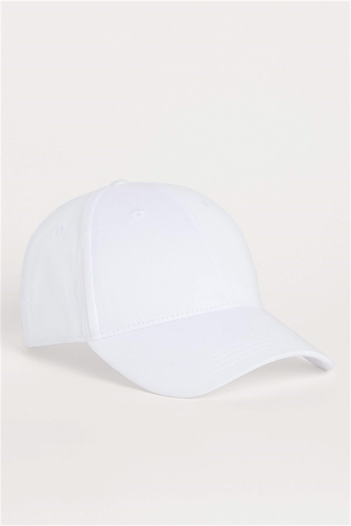 %100 Cotton Womens Hat Buckled Gabardine Cap - White