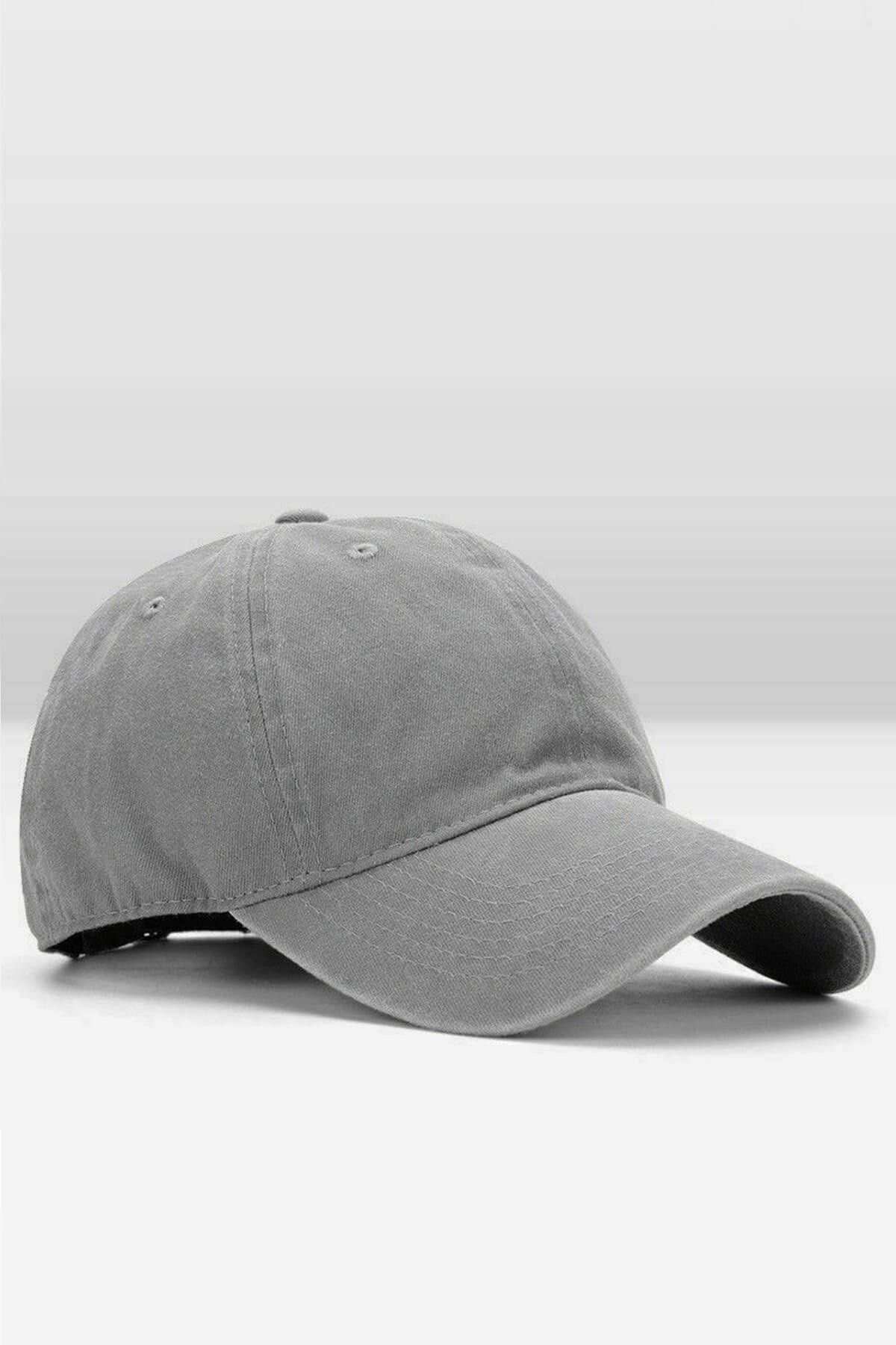 Erkek Eskitme Şapka Yazlık Outdoor Kep Kasket-Gri