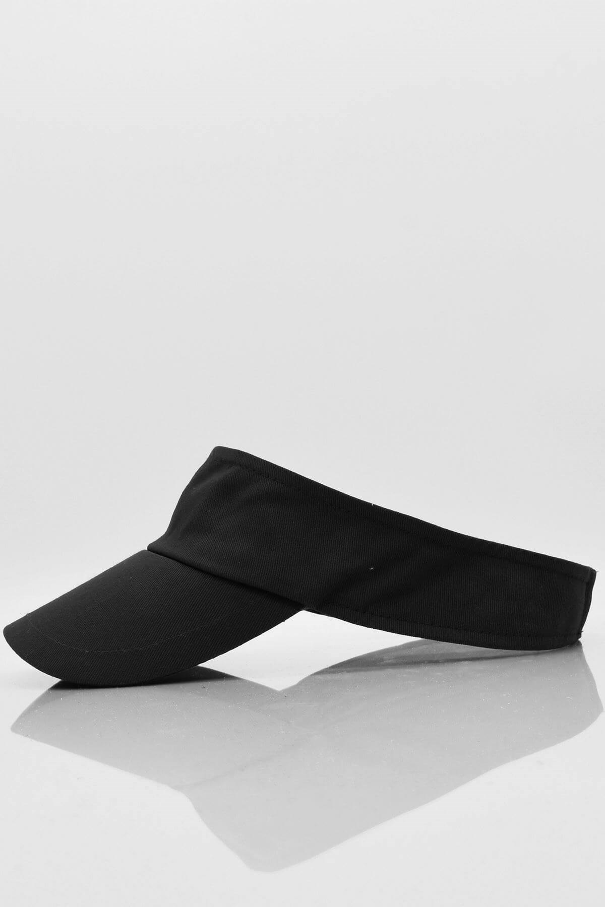 Mens Uv Protect Visor Flat CapHat - Black