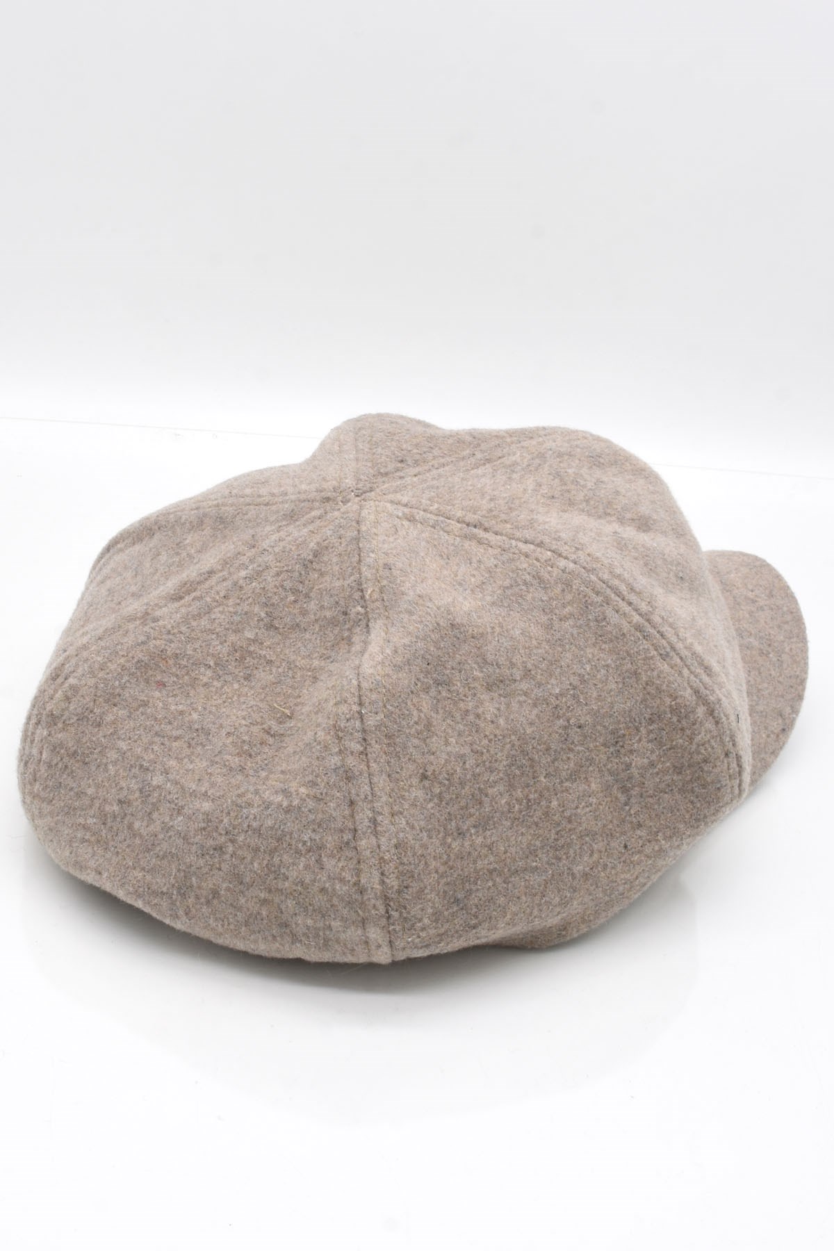 Kadın Kasket Yün Flat Cap Vizon Şapka