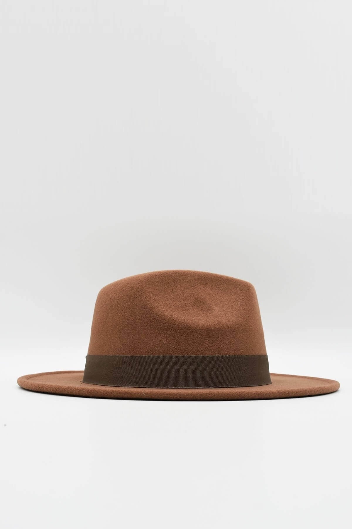 Erkek Taba Şapka Trend Fötr Kovboy Fedora Şapka