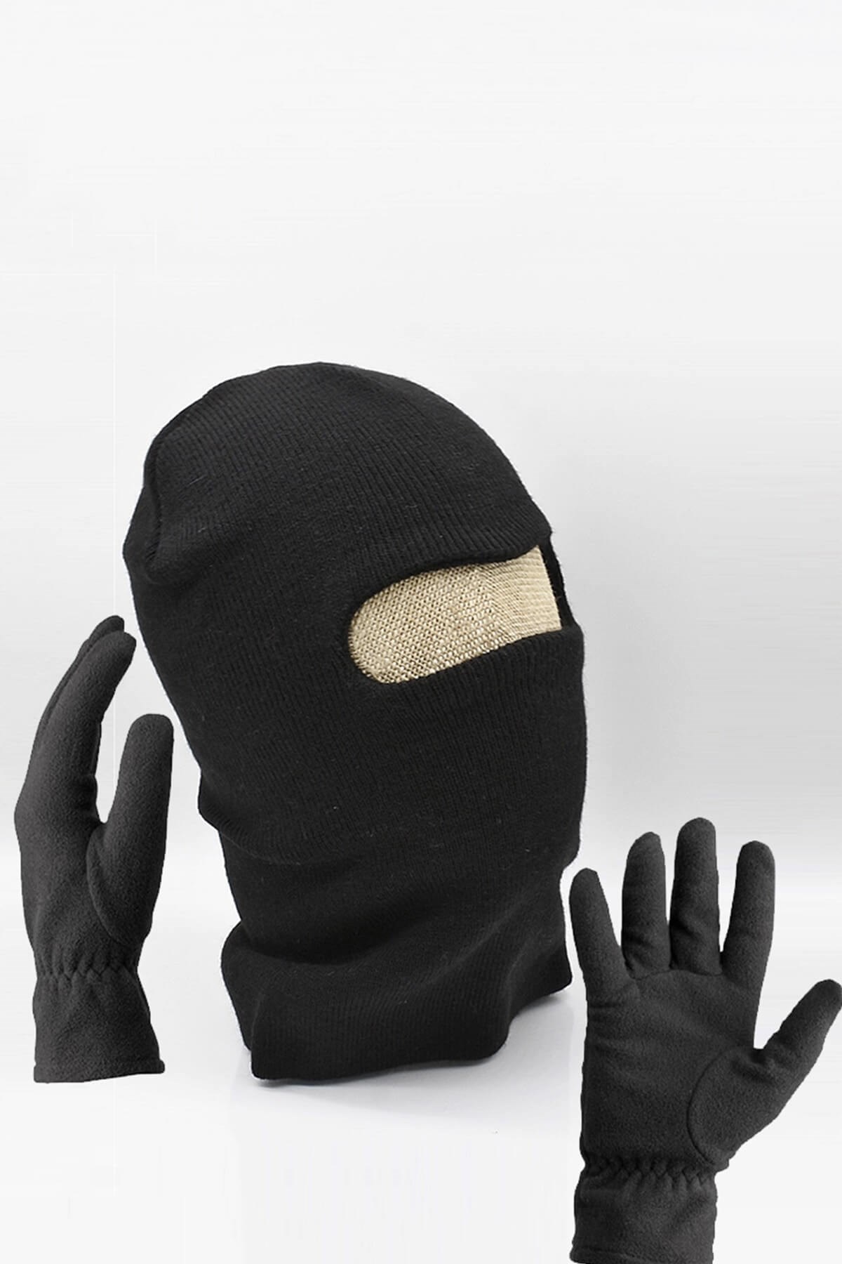 Mens Snow Mask + Polar Gloves Set