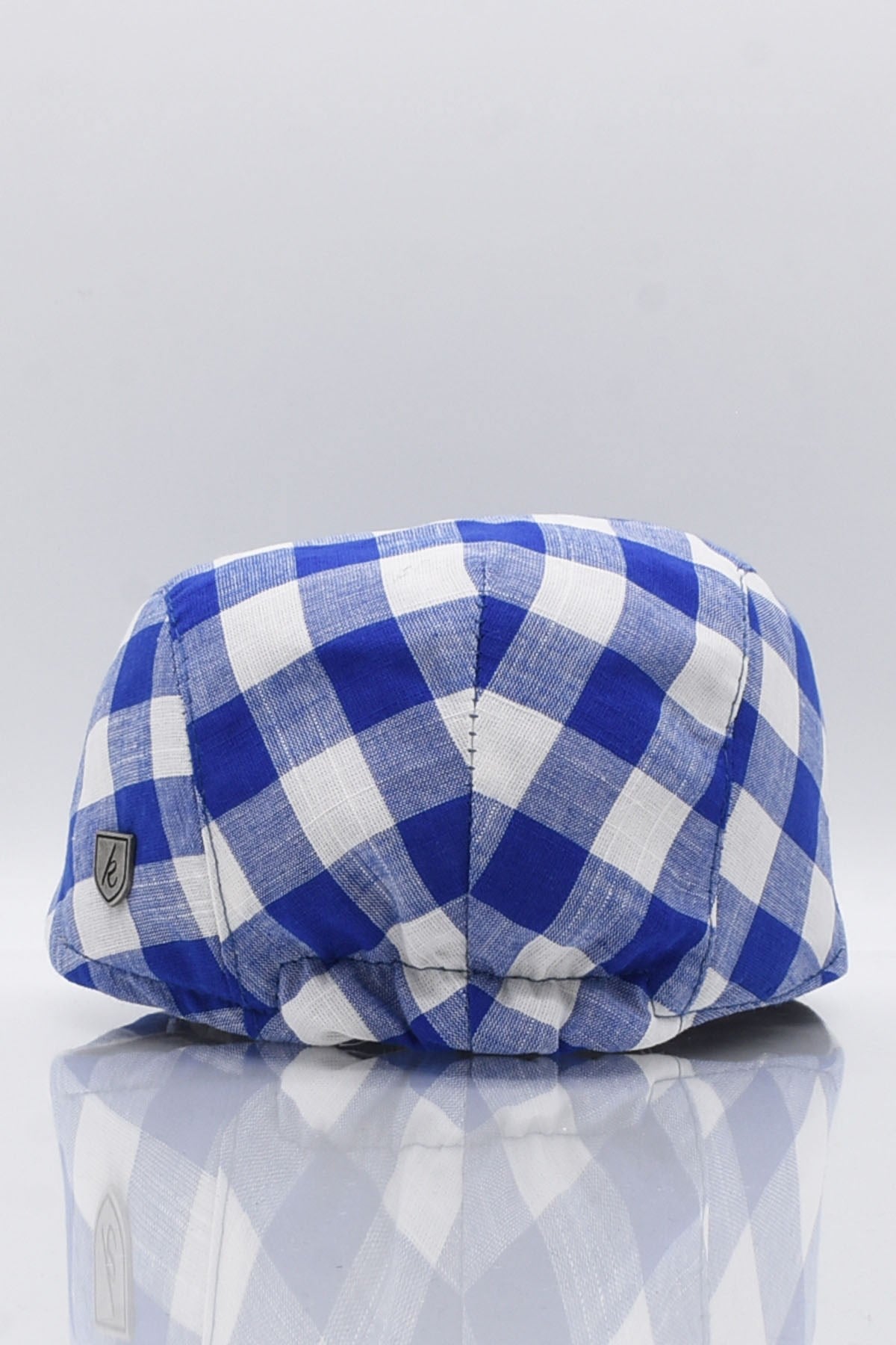 Erkek K.Mavi Ekoseli Kasket Yazlık Flat Cap Şapka