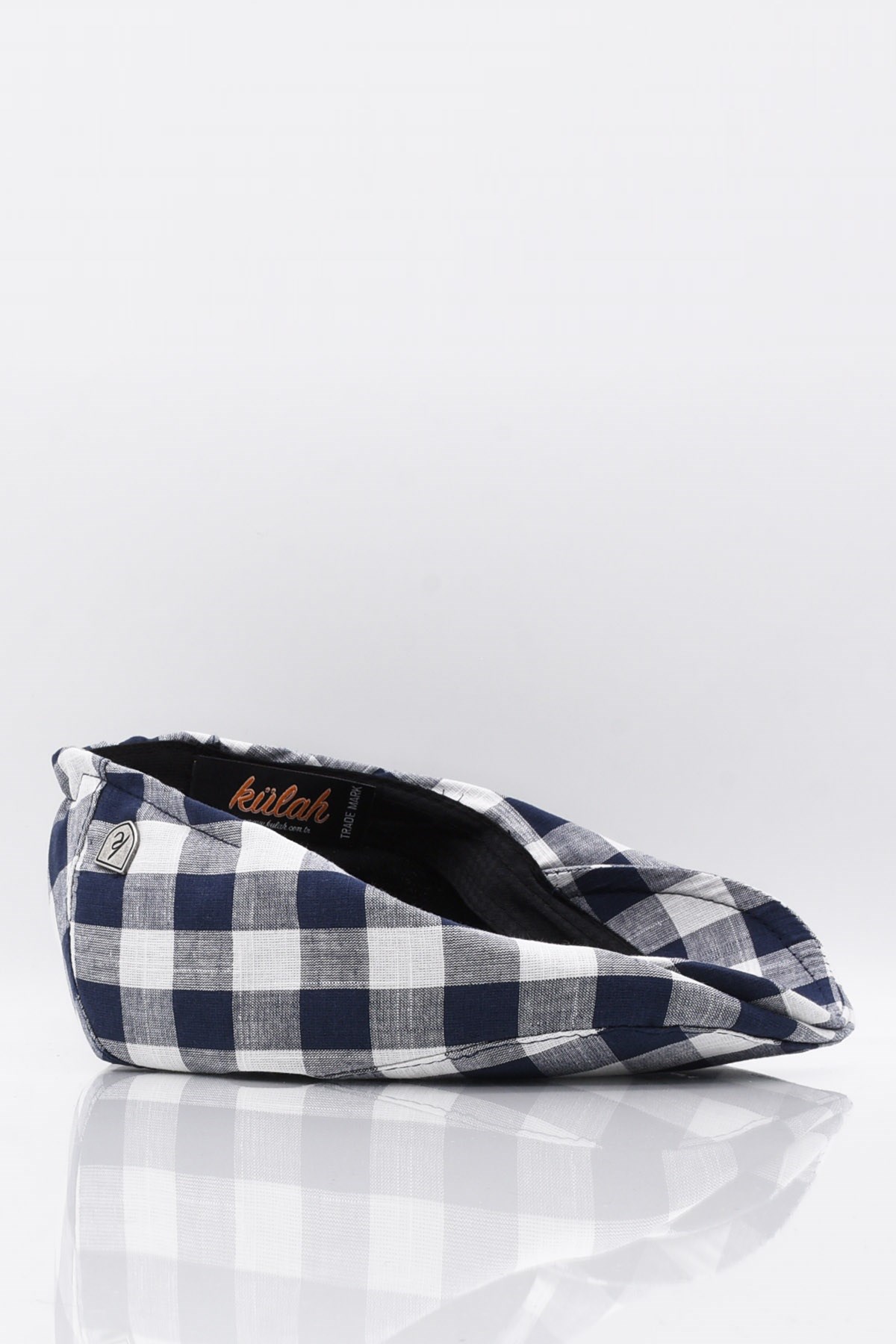 Erkek Lacivert Ekoseli Kasket Yazlık Flat Cap Şapka