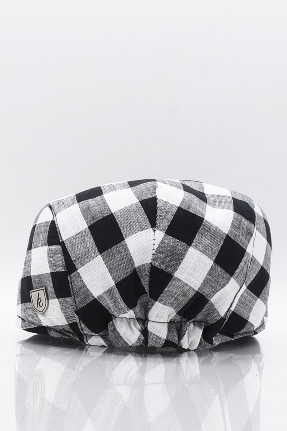Erkek Siyah Ekoseli Kasket Yazlık Flat Cap Şapka