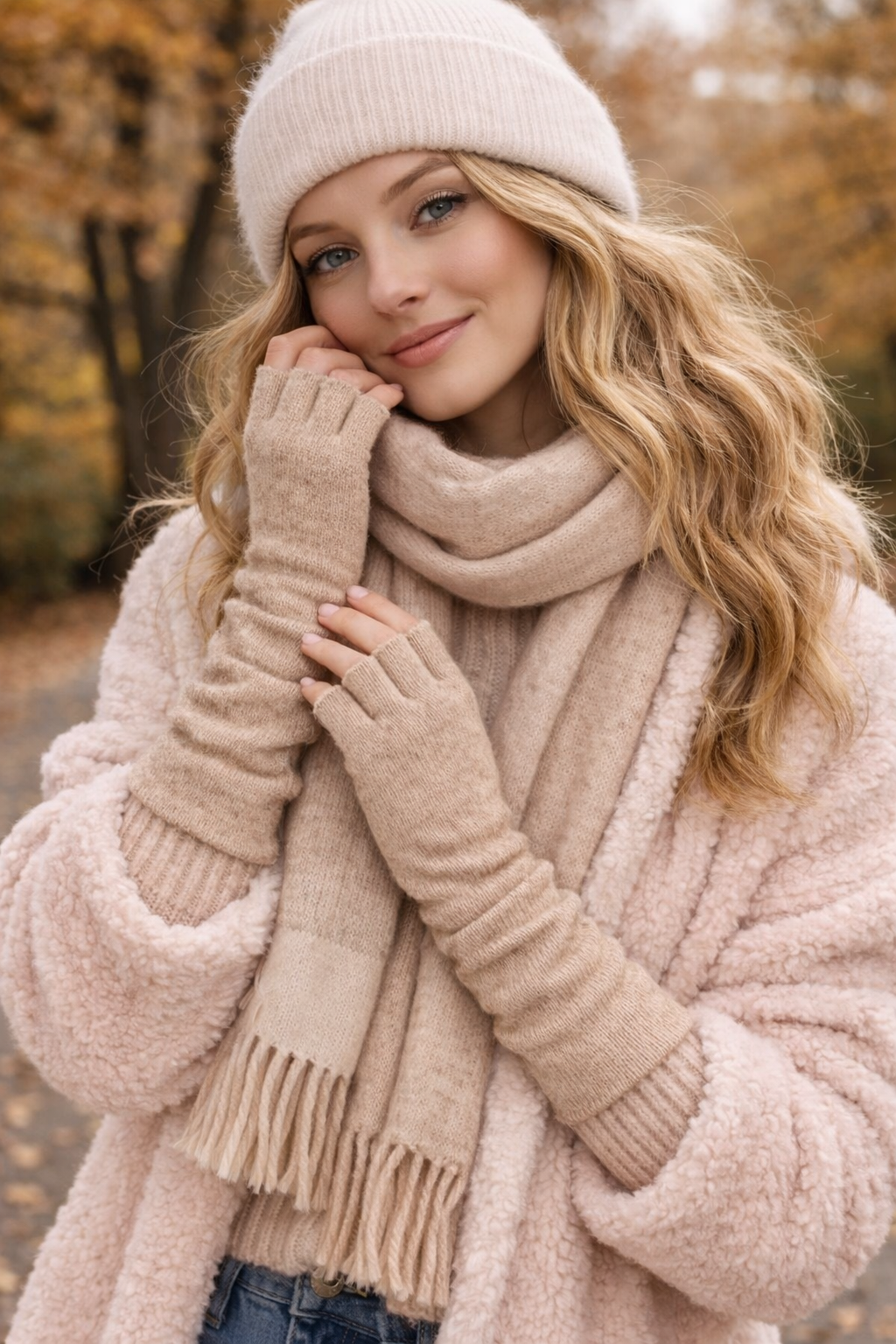 Külah Angora Karışımlı Parmaksız Kadın Eldiven – Yumuşak & Şık KLH7568