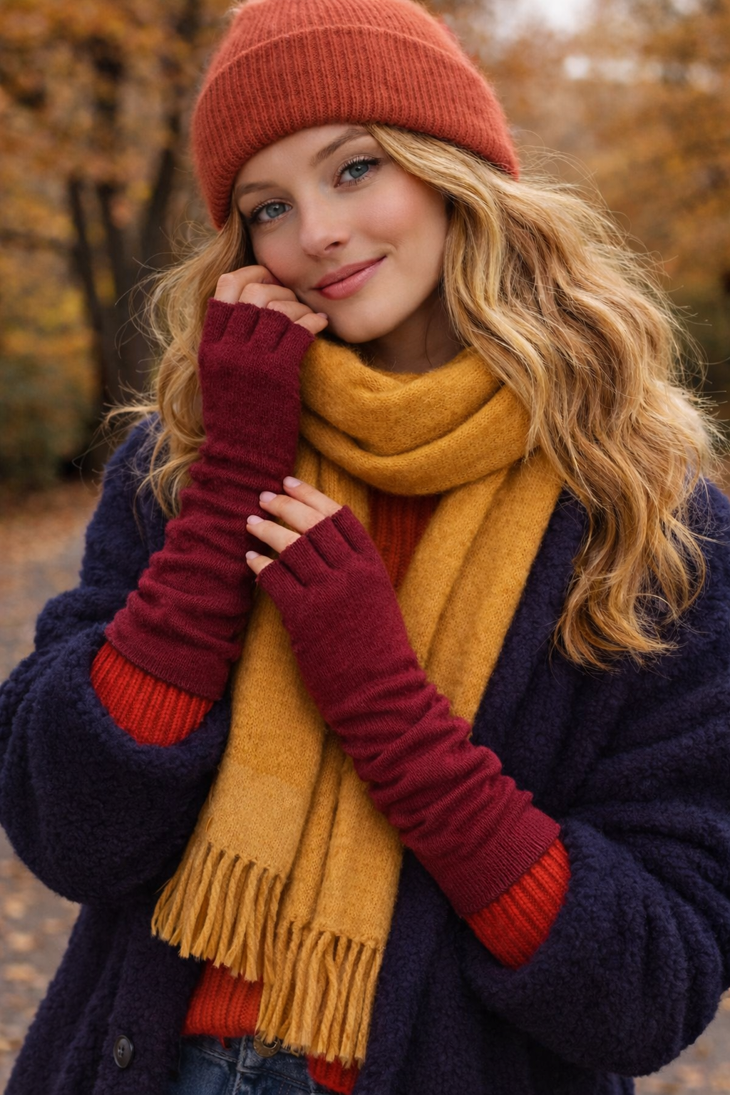 Külah Angora Karışımlı Parmaksız Kadın Eldiven – Yumuşak & Şık KLH7568
