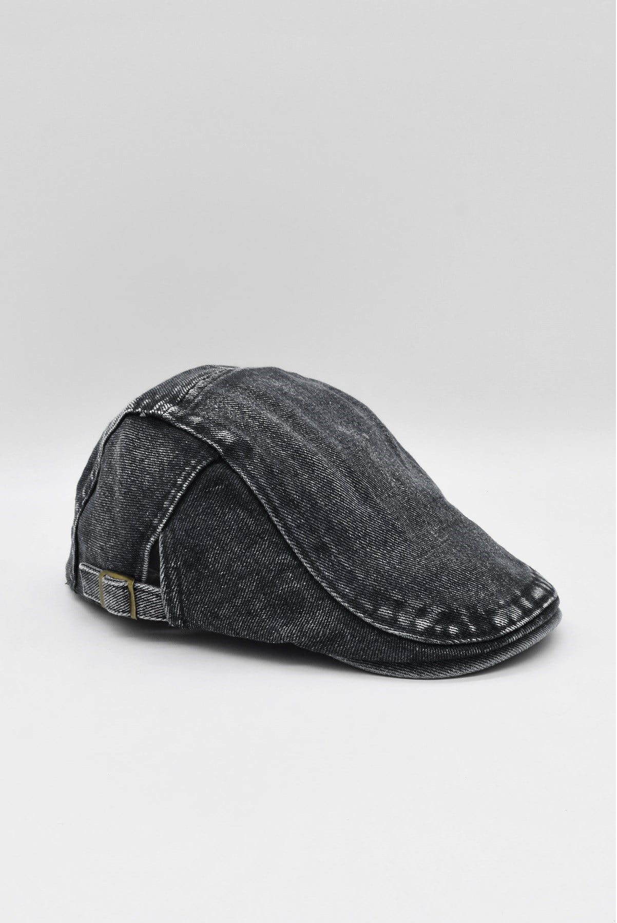 Ayarlanabilir Tokalı Siyah Denim Yazlık Erkek Kot Kasket Şapka