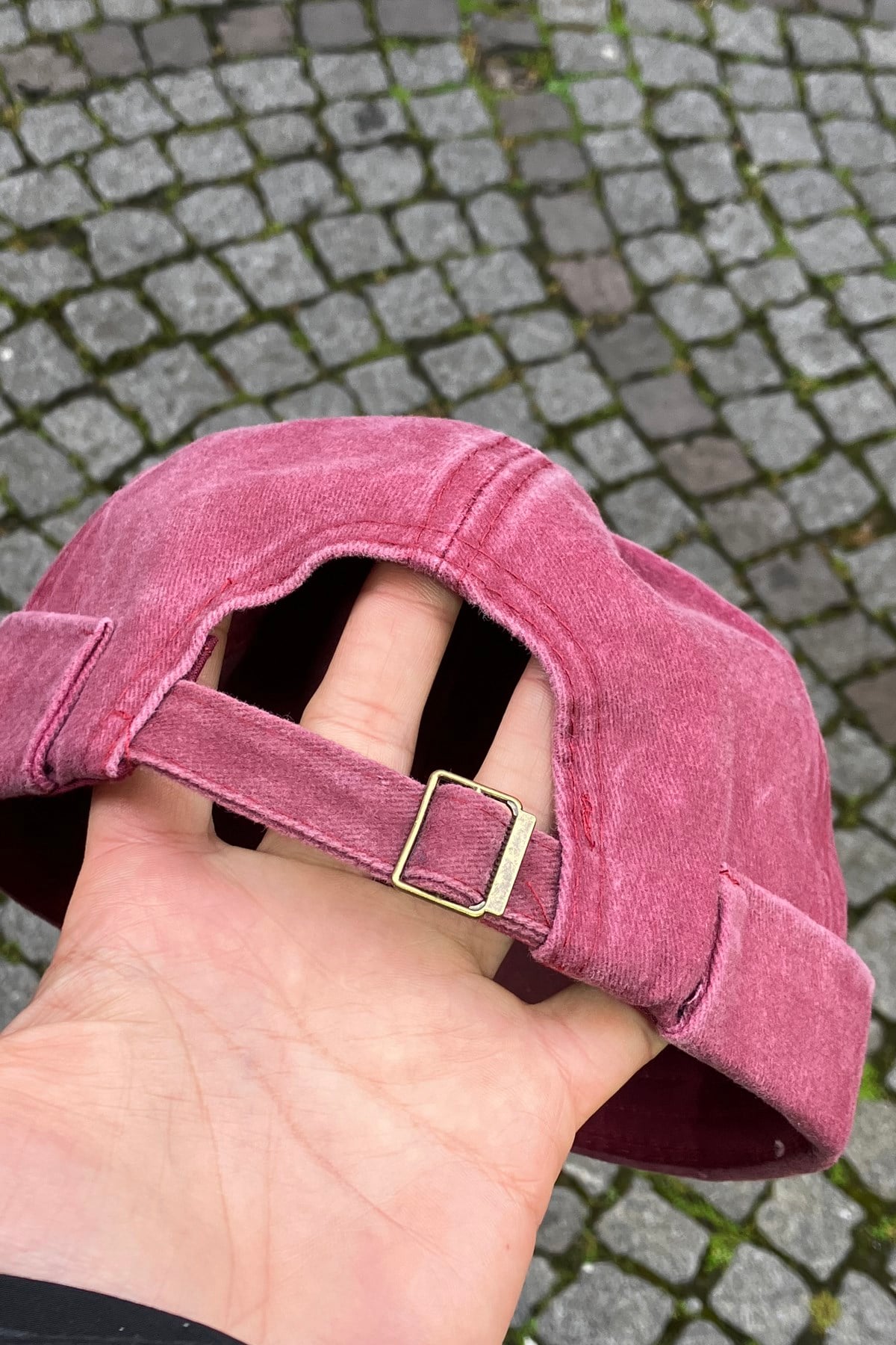 Bordo Eskitme Pamuk Cap Docker Şapka - Unisex
