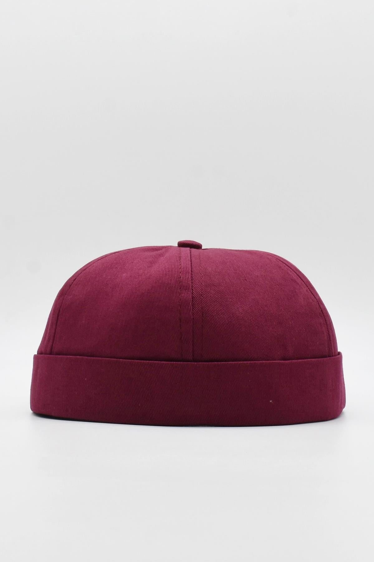 Bordo Hiphop Docker Şapka %100 Pamuk Katlamalı Cap