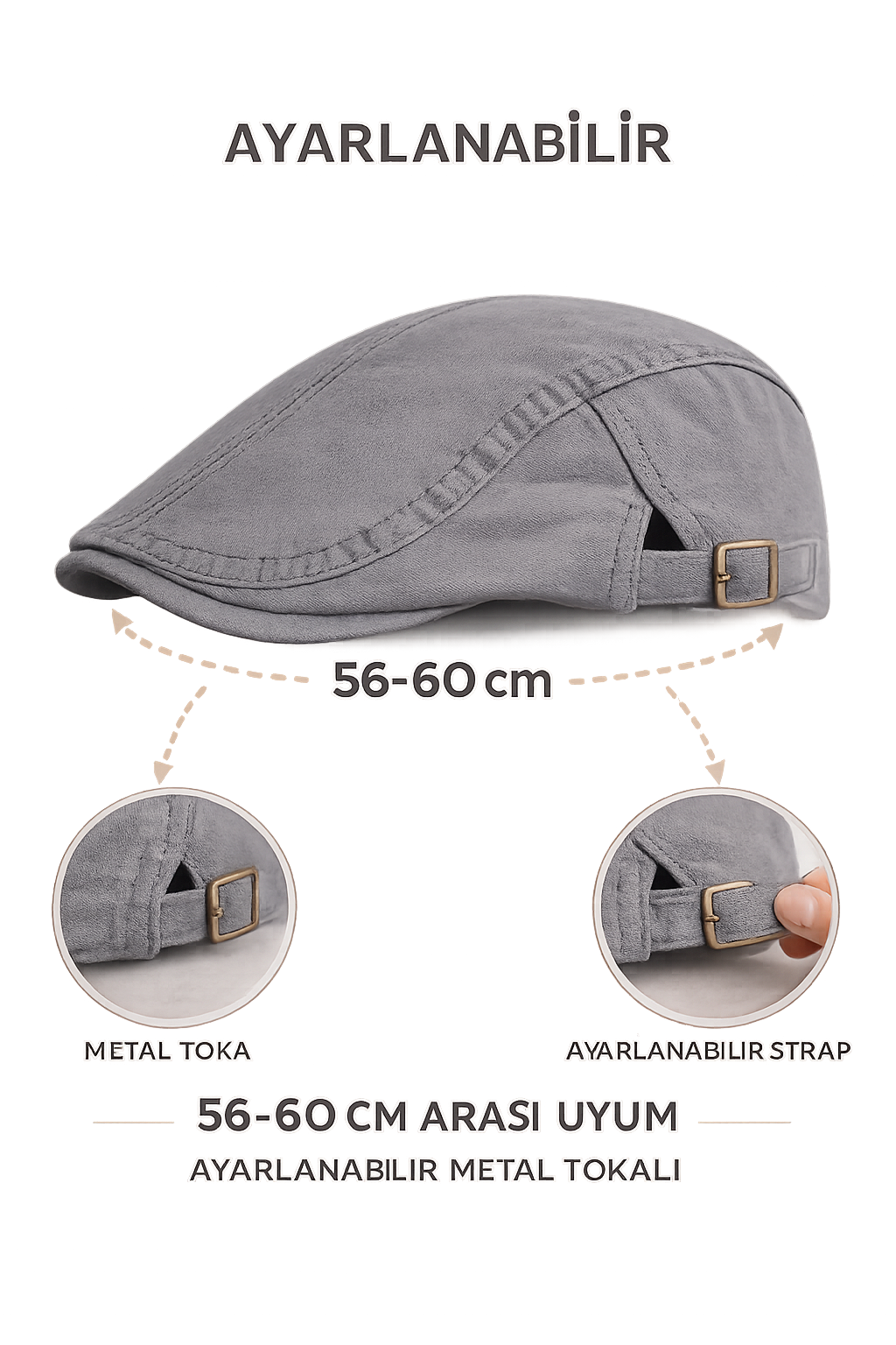 Clean Form Flat Cap – Urban Ash Tokalı Kasket