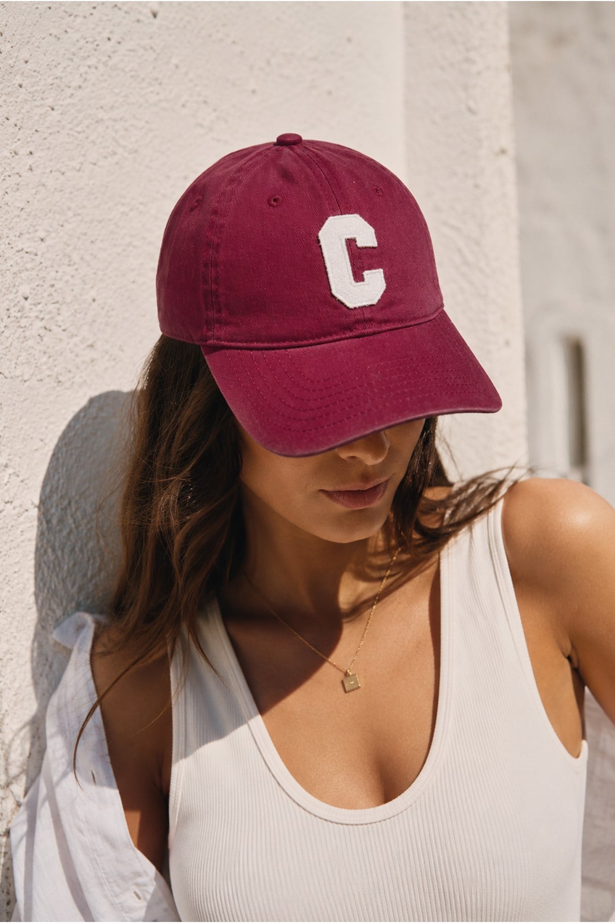 Club Letter Series - C Harf Nakışlı Şapka | Merlot