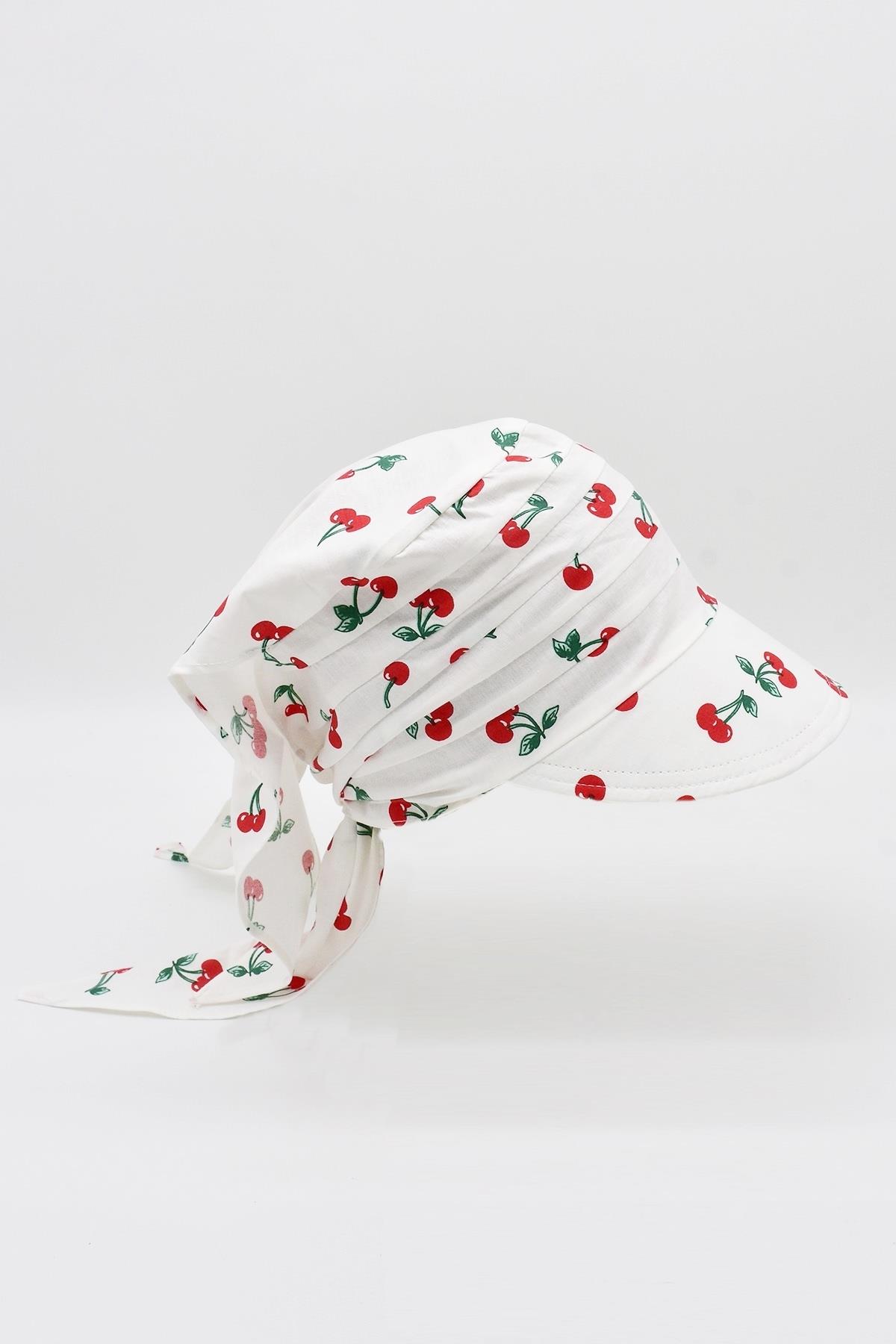 Child Safari Tied Scarf Bandana Beach Hat 8-15 Age Pink Patterned