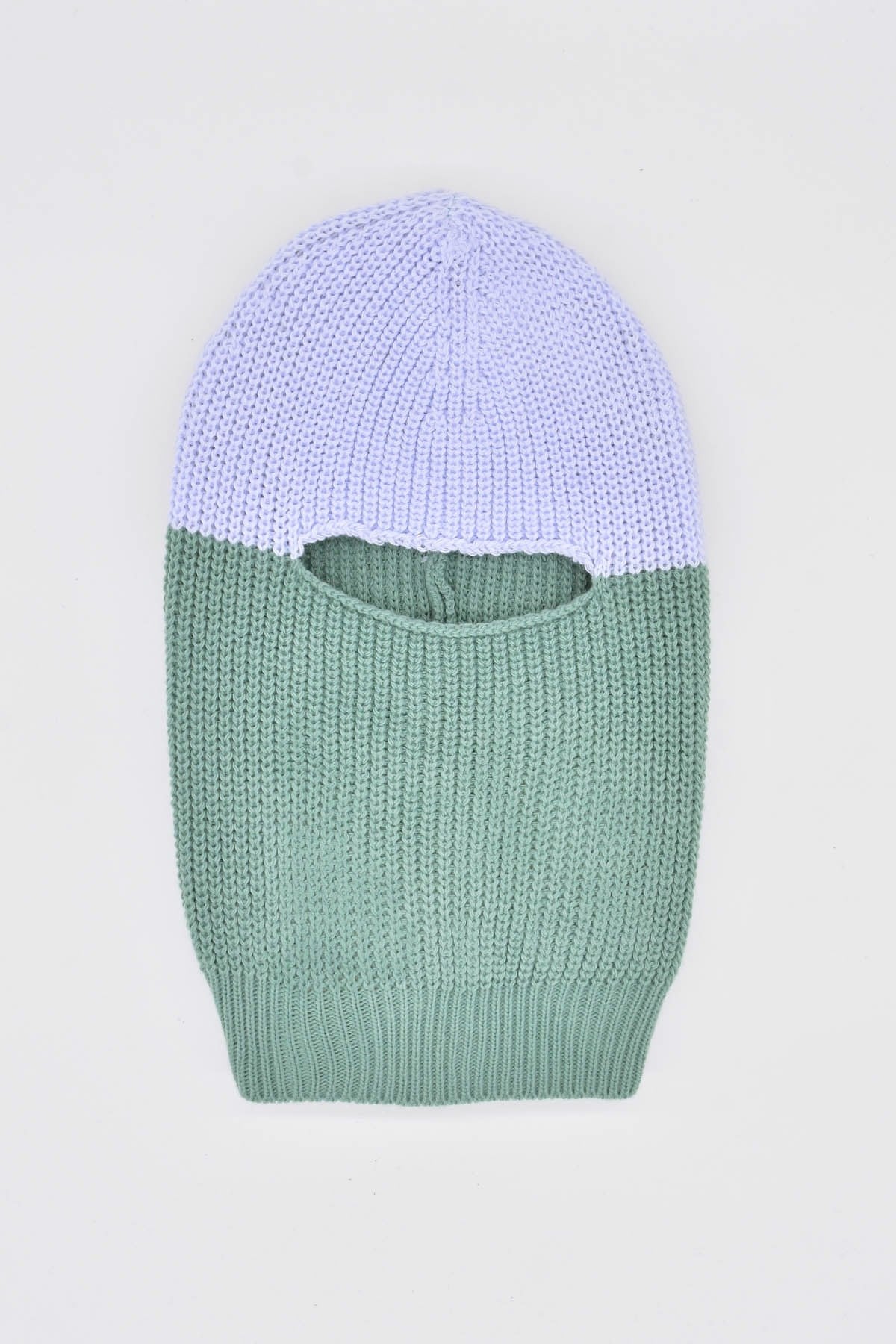 Color Block Renkli Balaclava Kar Maskesi Triko Bere Boyunluk 1 Adet