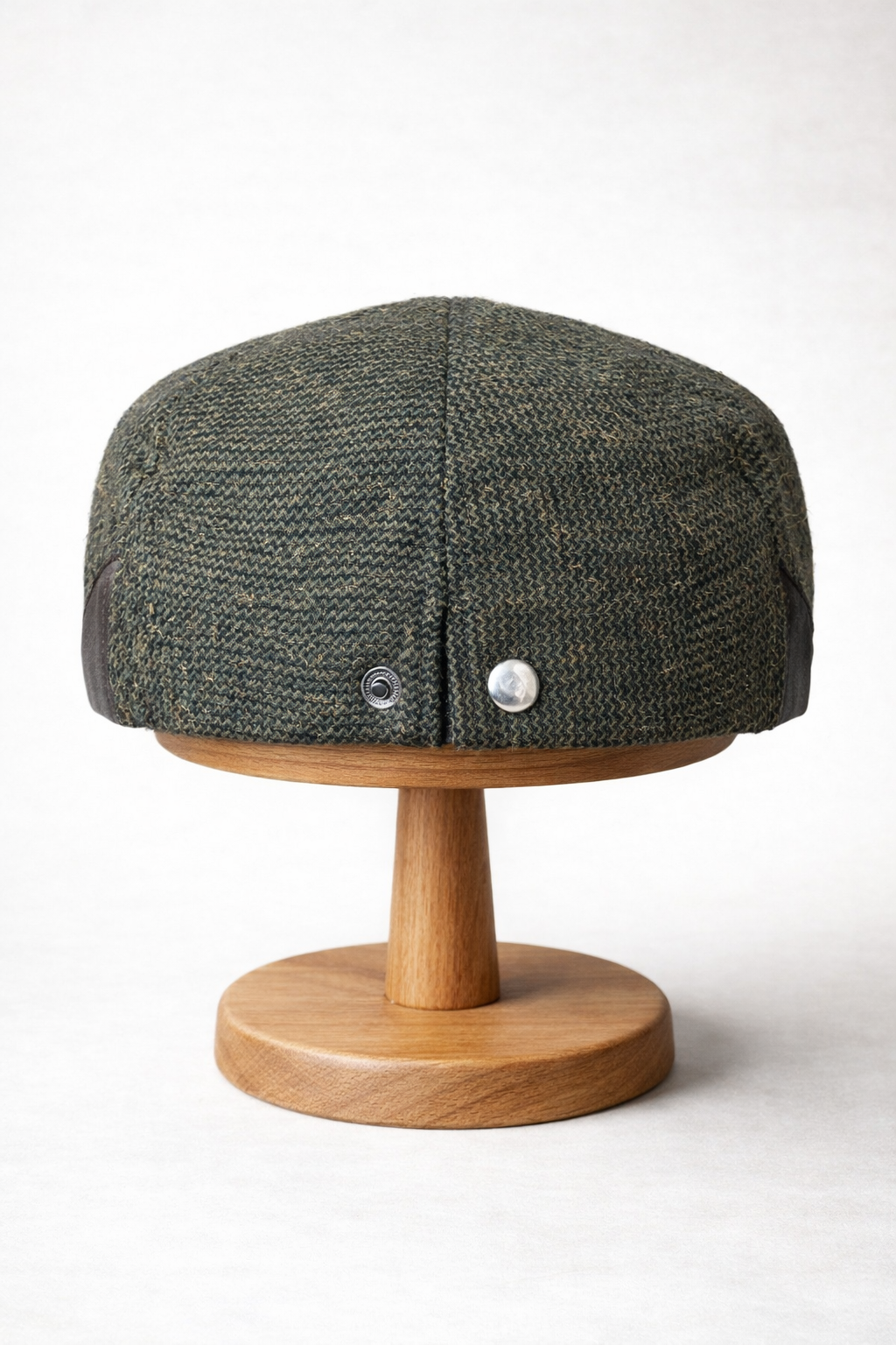 Deri Siperli Yün Karışımlı Erkek Flat Cap Kasket | Ayarlanabilir | Klasik Kış Şapkası
