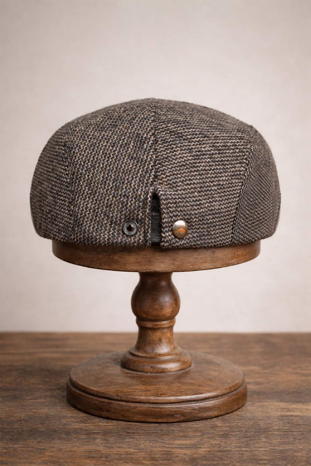Deri Siperli Yün Karışımlı Erkek Flat Cap Kasket | Ayarlanabilir | Klasik Kış Şapkası