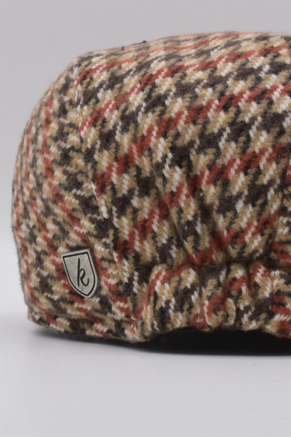 Desenli Camel Erkek Kasket Driver Şapka Flat Cap