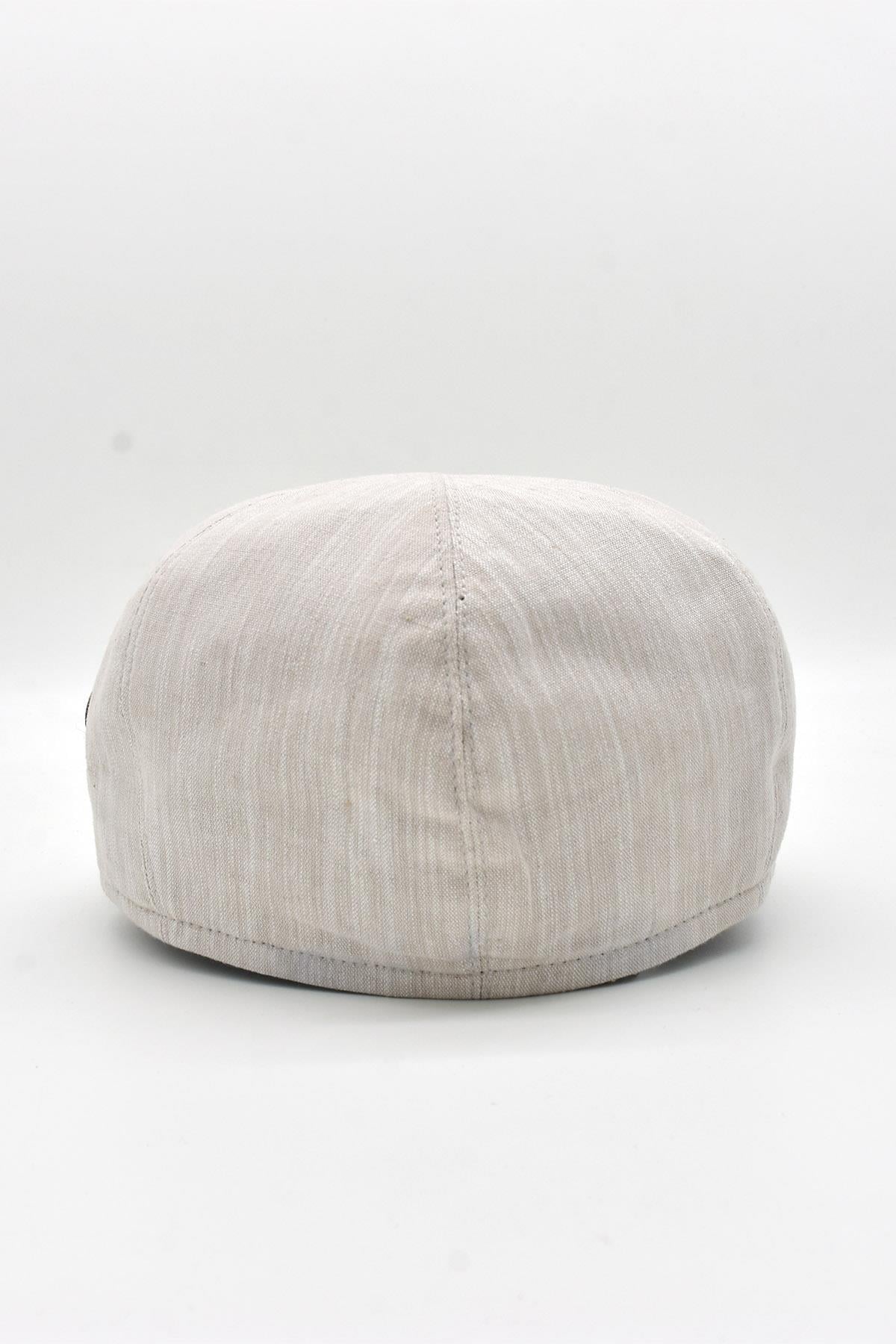 Erkek 6-Panel Şapka Premium Keten Krem Spor Kasket