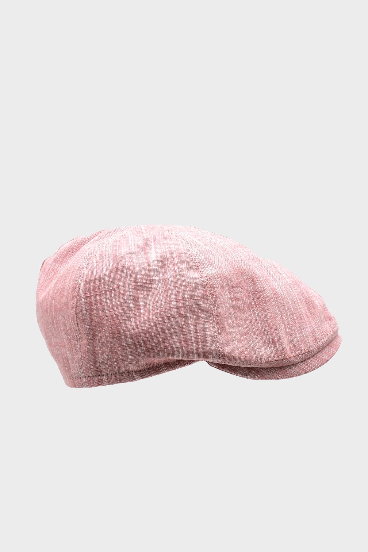 Erkek 6-Panel Şapka Premium Keten Pembe Kasket
