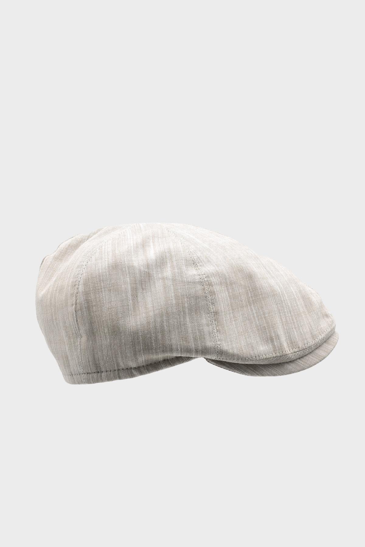 Erkek 6-Panel Şapka Premium Keten Krem Spor Kasket