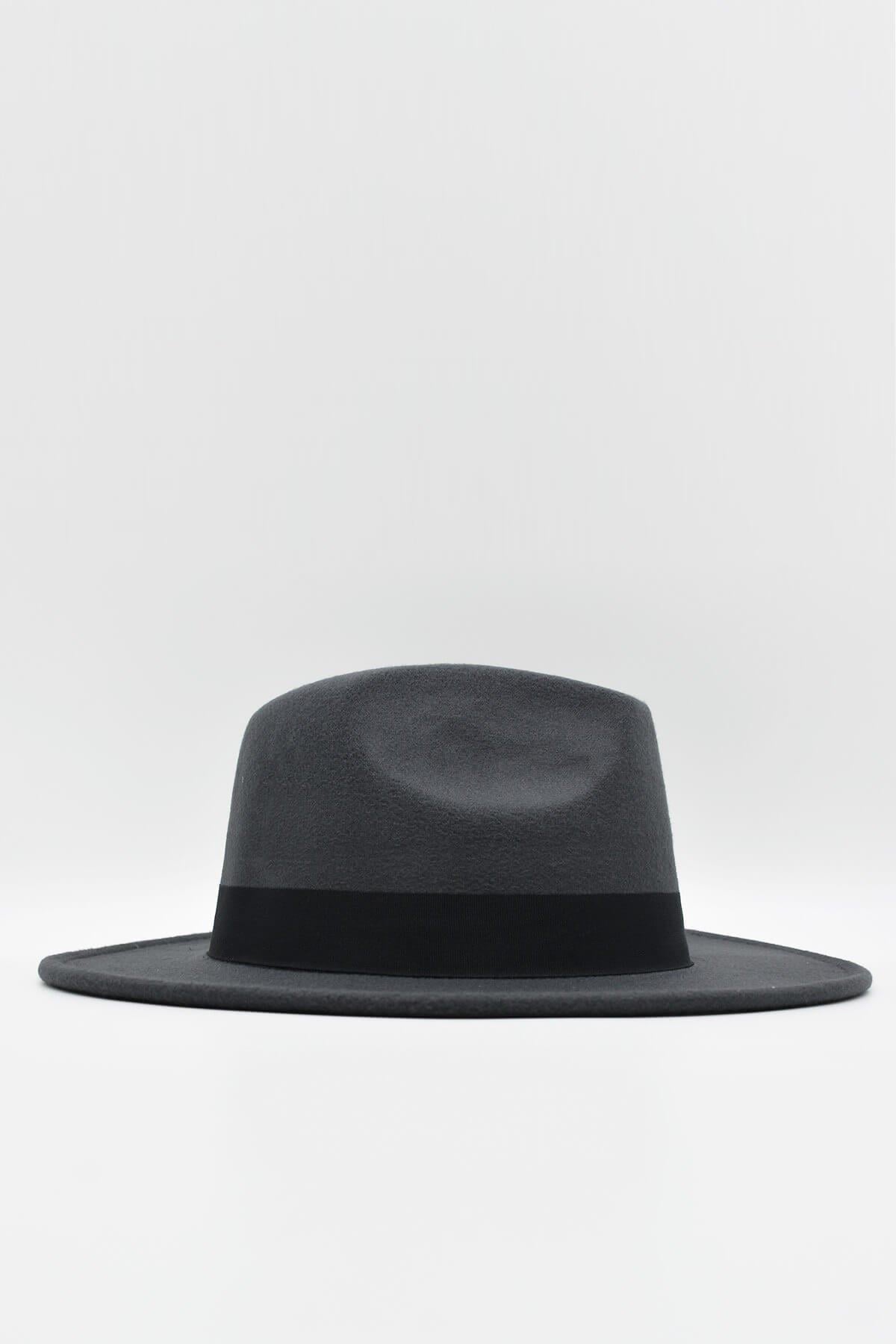 Erkek Ayarlanabilir Füme Fedora Şapka