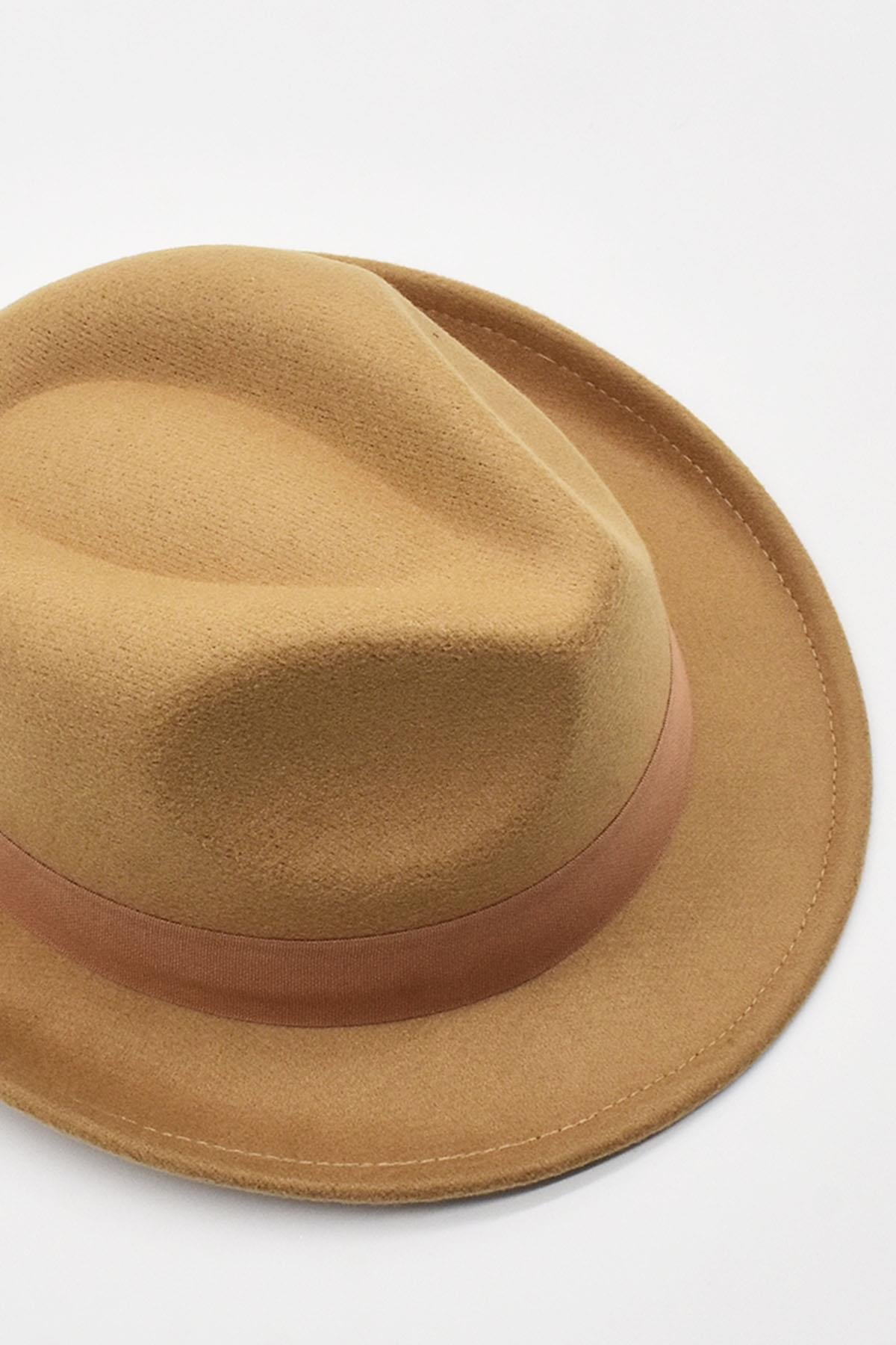 Erkek Bej Keçe Trilby Fötr Şapka