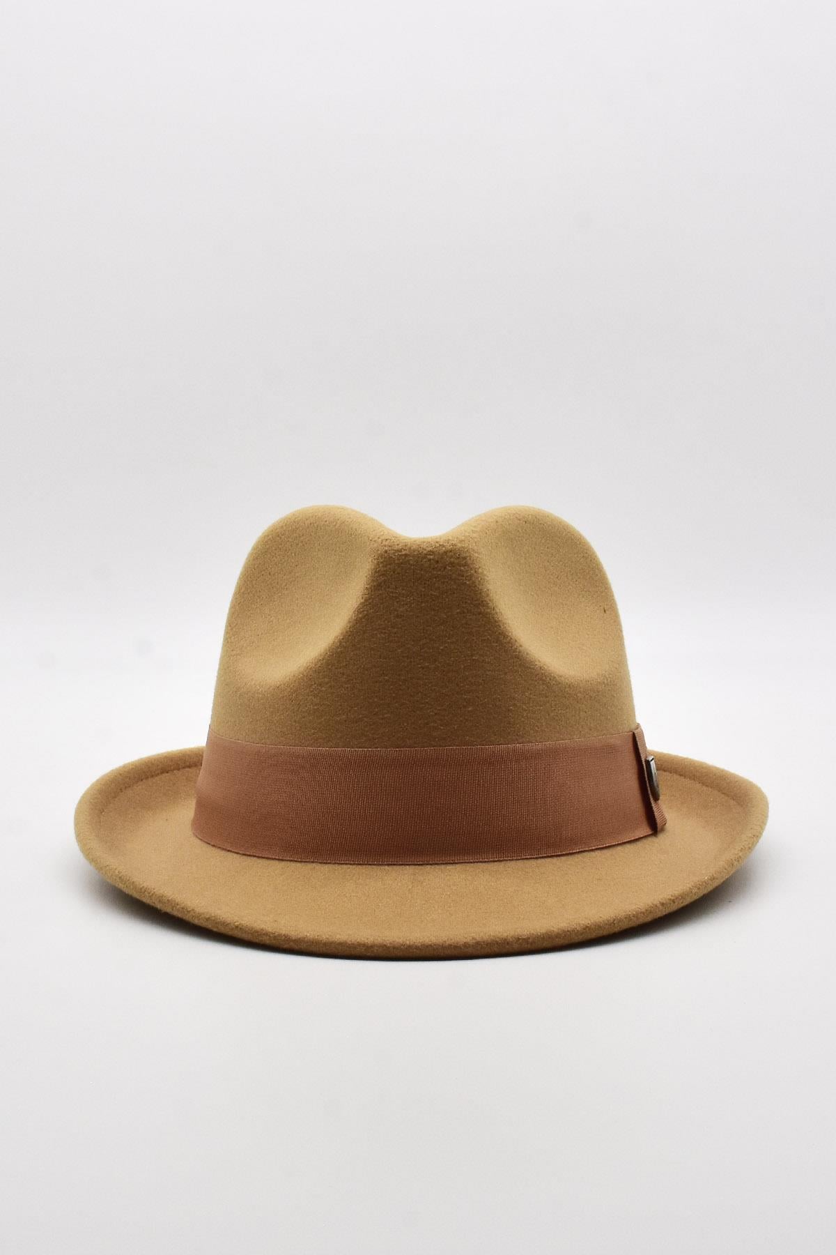 Erkek Bej Keçe Trilby Fötr Şapka