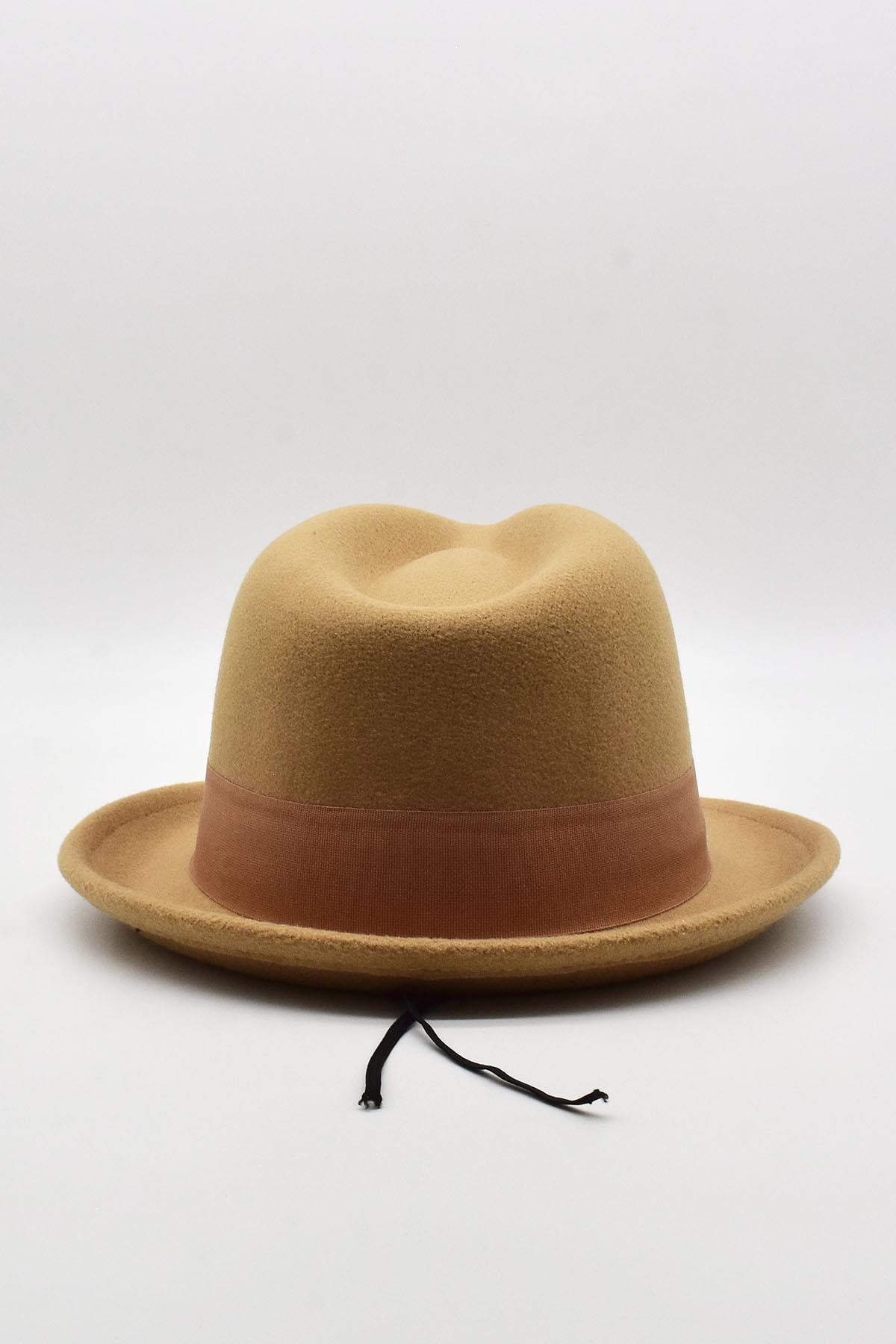 Erkek Bej Keçe Trilby Fötr Şapka