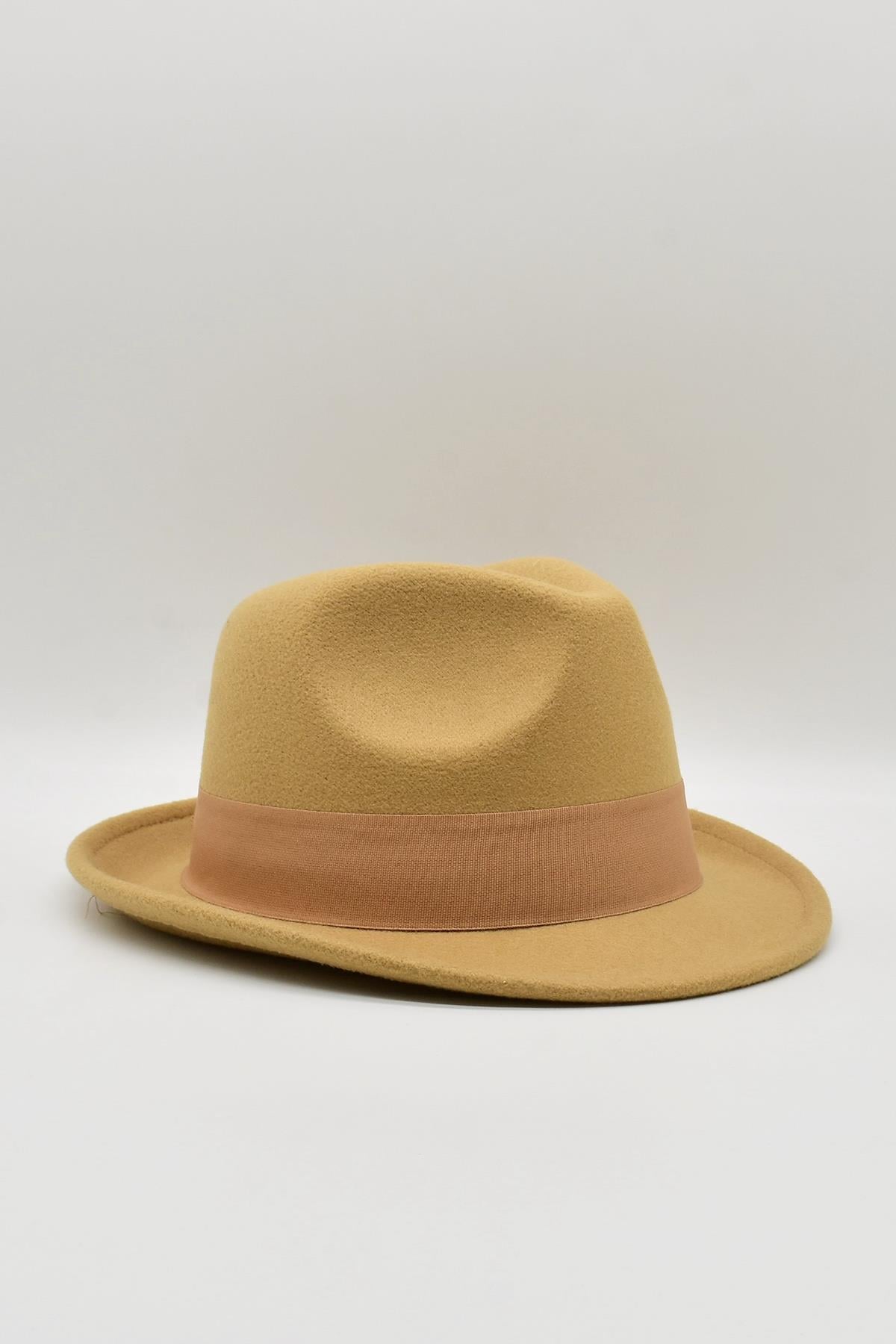 Erkek Camel Fötr Şapka