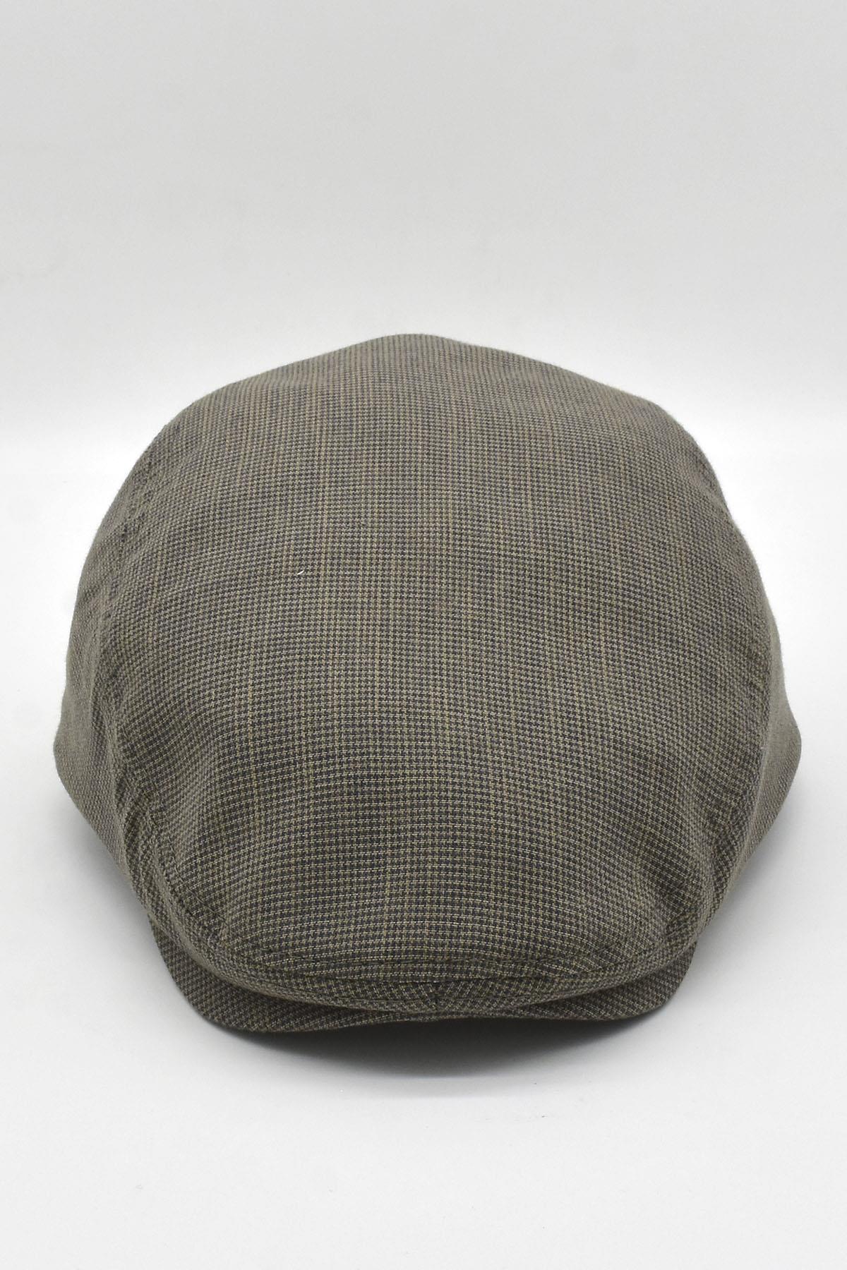 Erkek Dokulu London Kasket Kahve Flat Cap Şapka